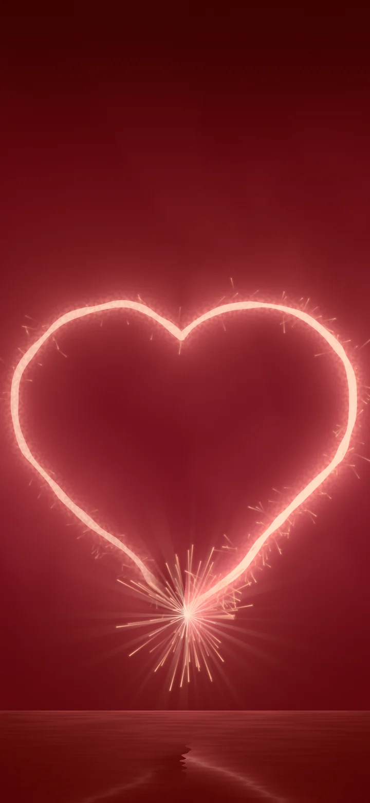 Dark Red Sparkler Heart wallpaper for iPhone and Android