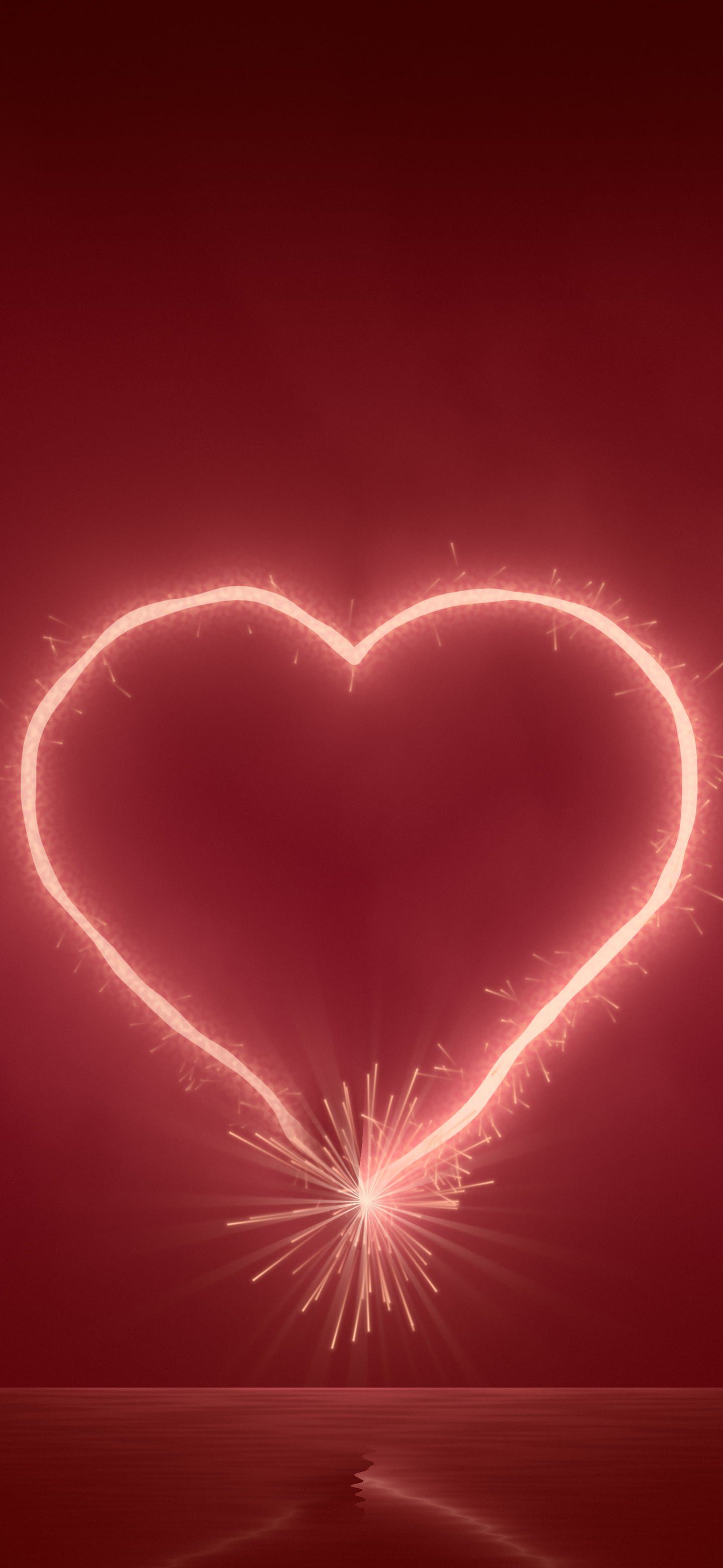 Dark Red Sparkler Heart wallpaper for iPhone and Android
