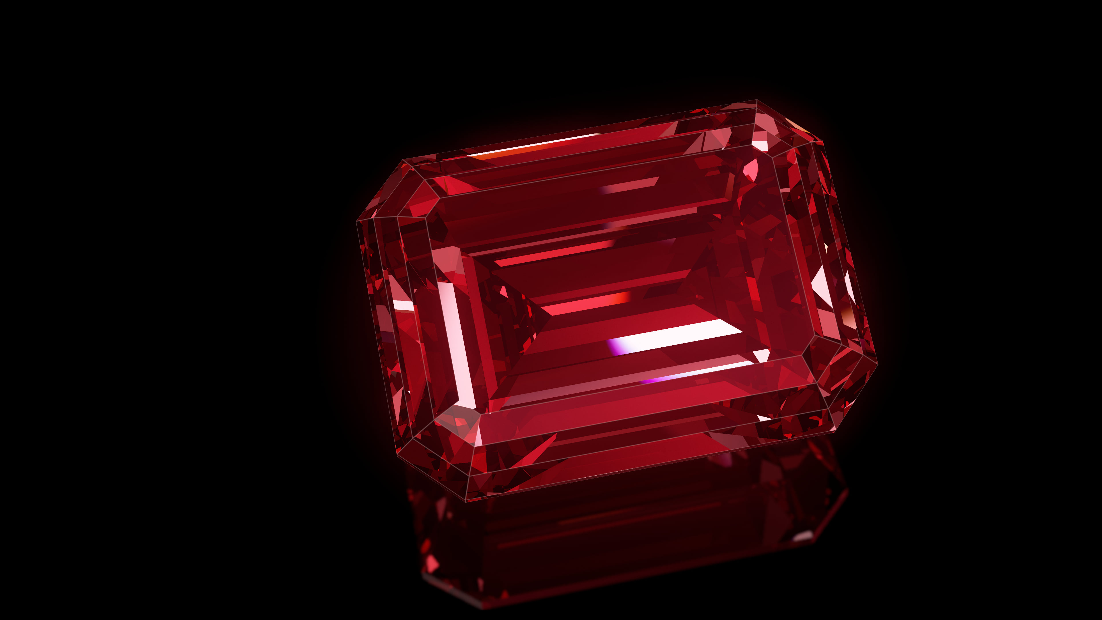 Dark Red Step Cut Diamond desktop wallpaper in 4K