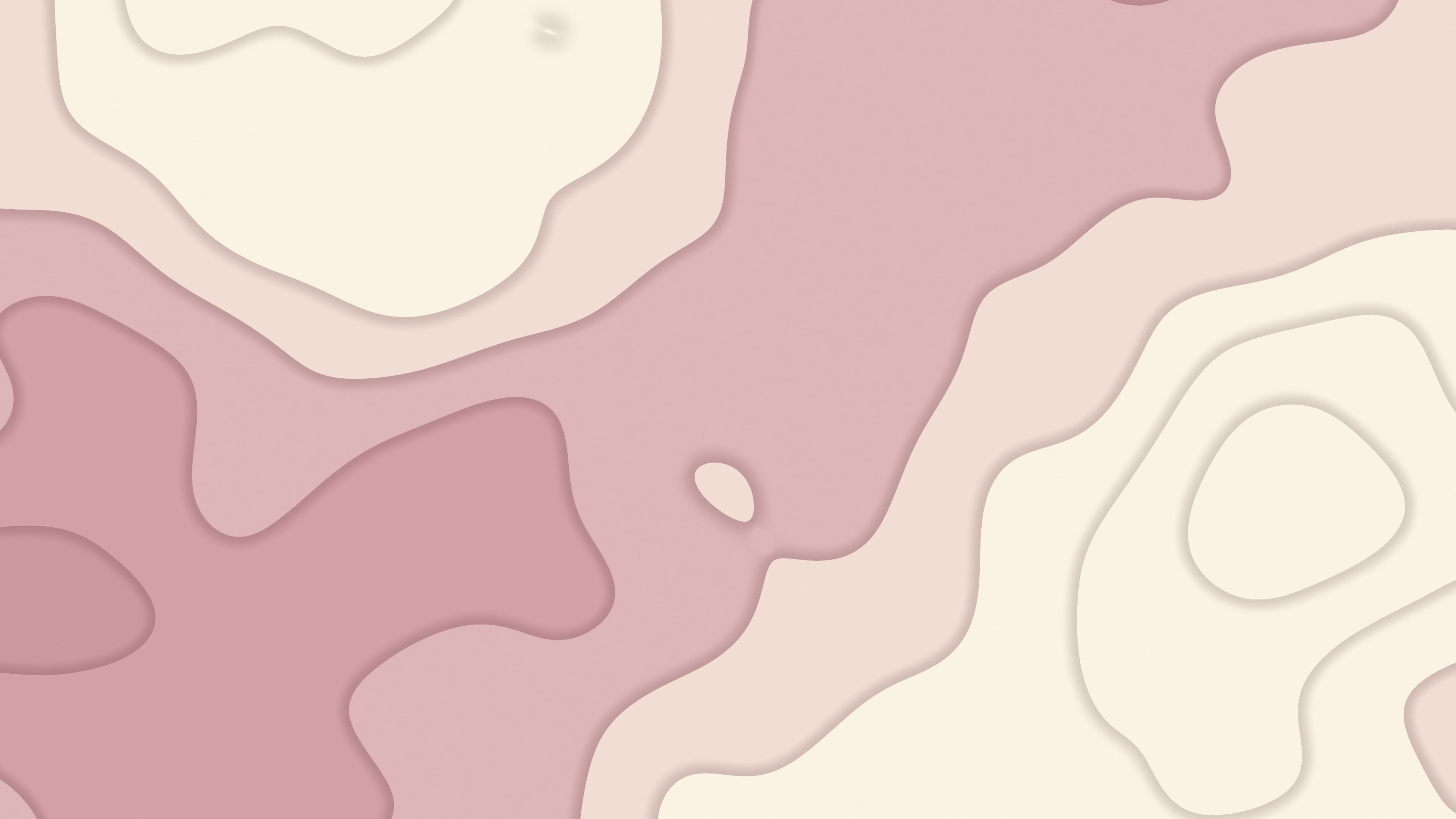Dusty Rose and Cream Layered Topographic desktop wallpaper in 4K