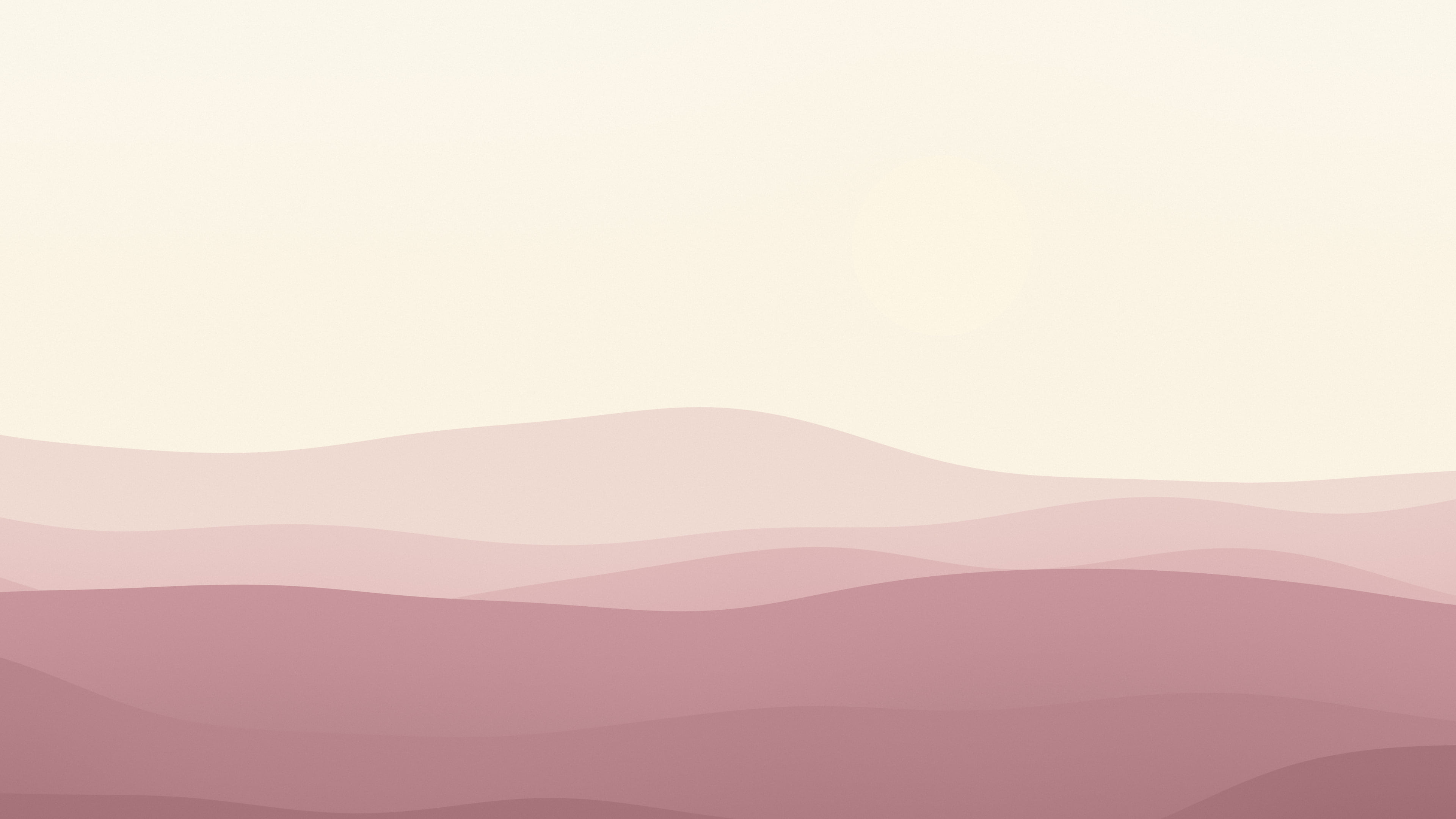 Dusty Rose and Cream Minimalist Desert Dunes desktop wallpaper in 4K
