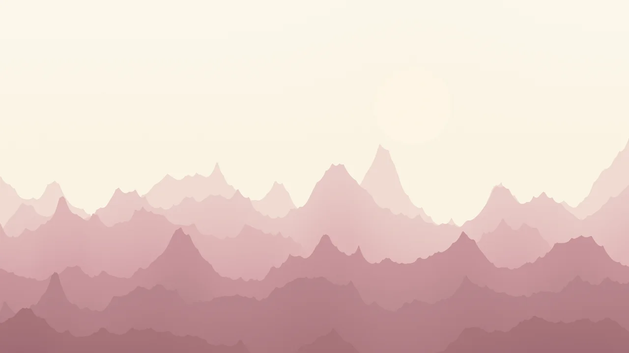 Dusty Rose and Cream Minimalist Mountain Landscape desktop wallpaper in 4K