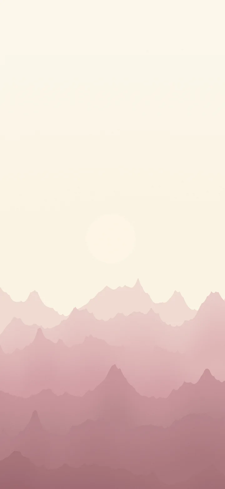 Dusty Rose and Cream Minimalist Mountain Landscape wallpaper for iPhone and Android
