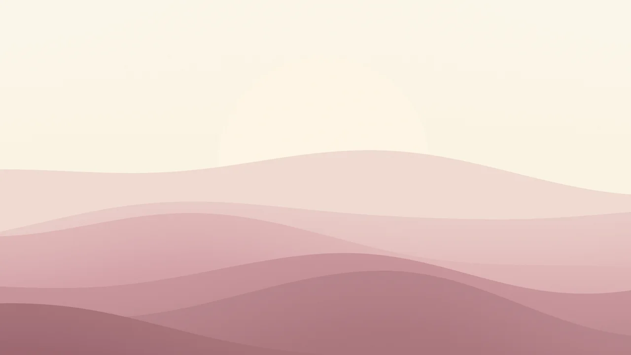 Dusty Rose and Cream Minimalist Sunset Hills desktop wallpaper in 4K