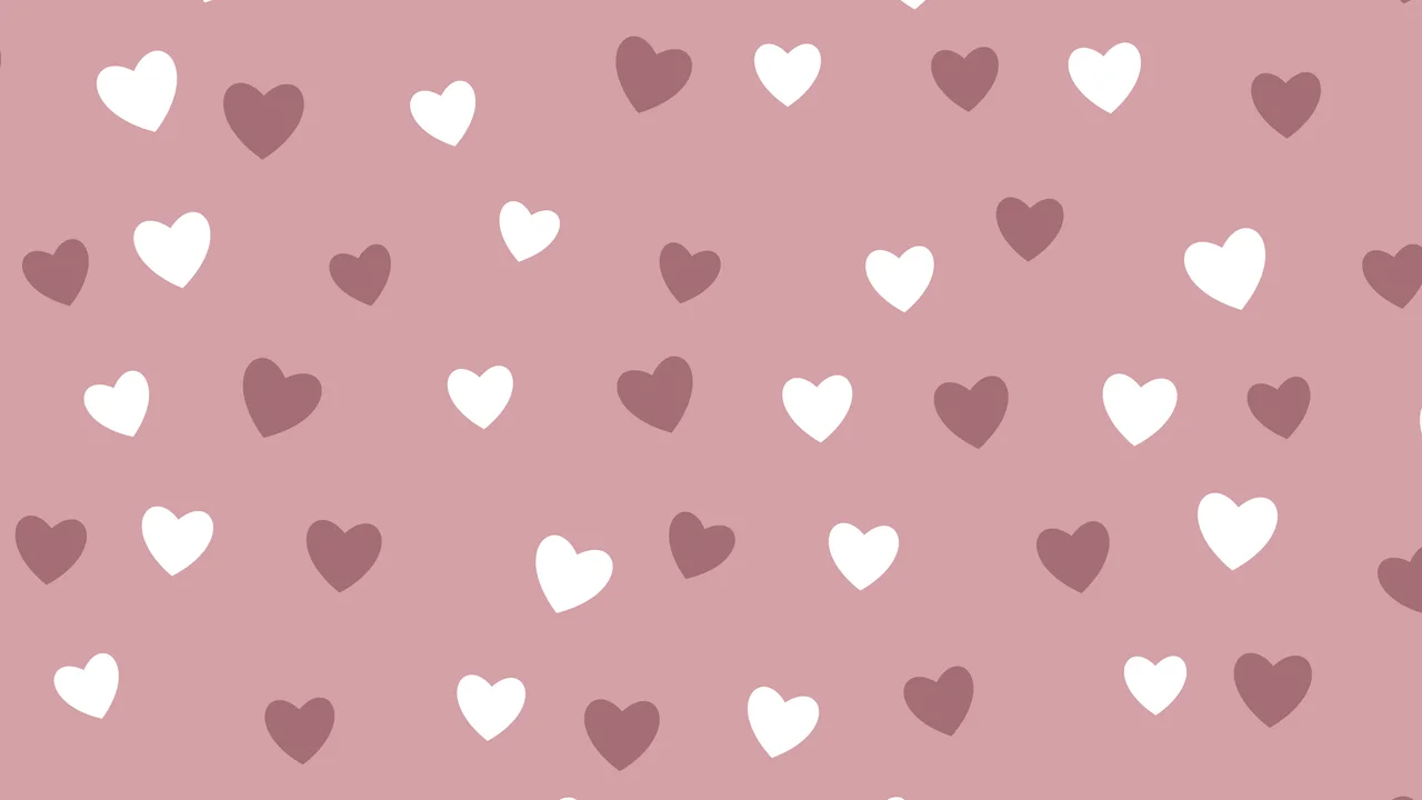 Dusty Rose Heart Pattern desktop wallpaper in 4K