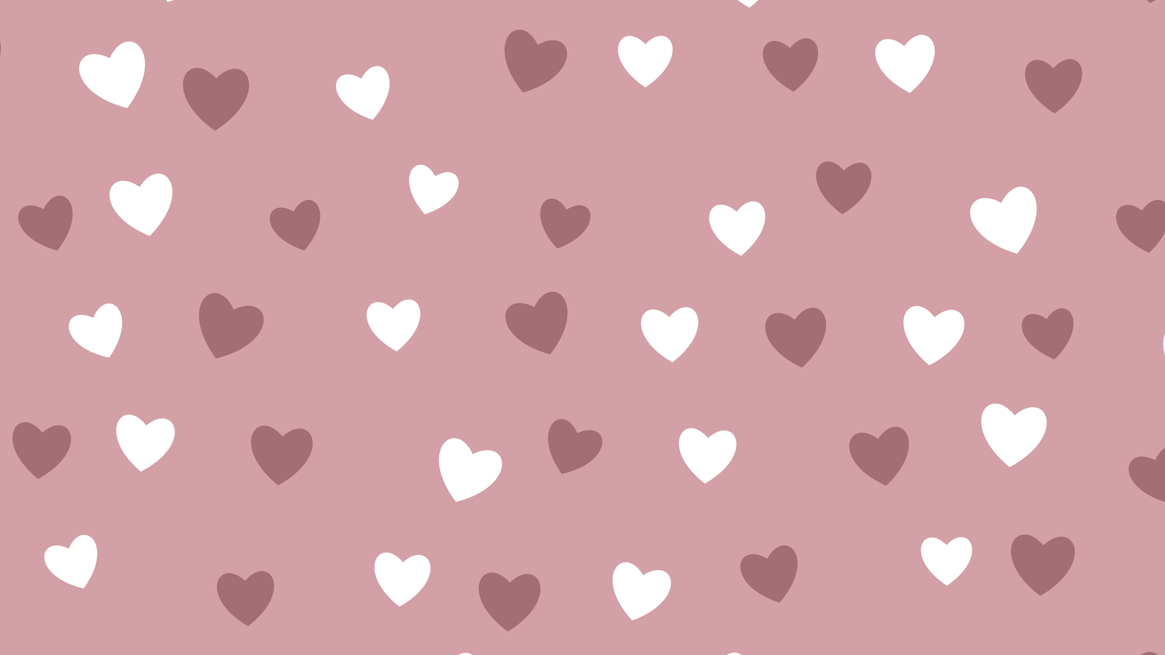 Dusty Rose Heart Pattern desktop wallpaper in 4K