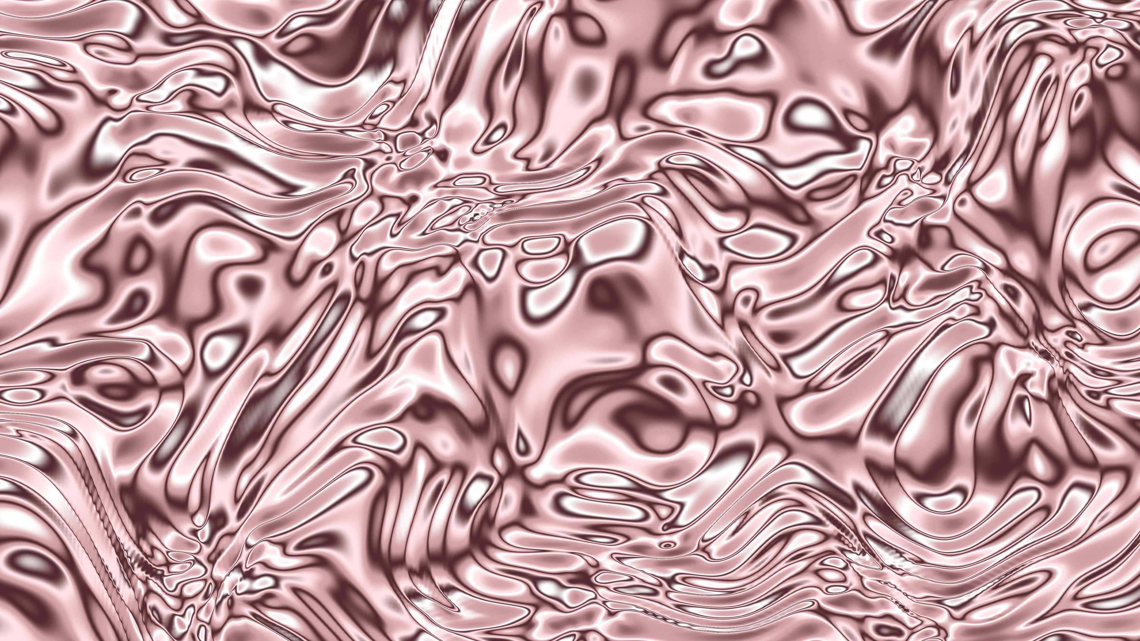 Dusty Rose Liquid Chrome desktop wallpaper in 4K