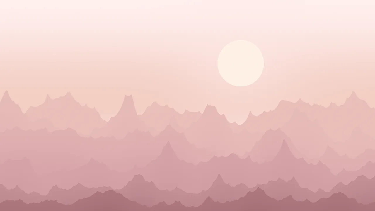 Dusty Rose Minimalist Mountain Landscape desktop wallpaper in 4K