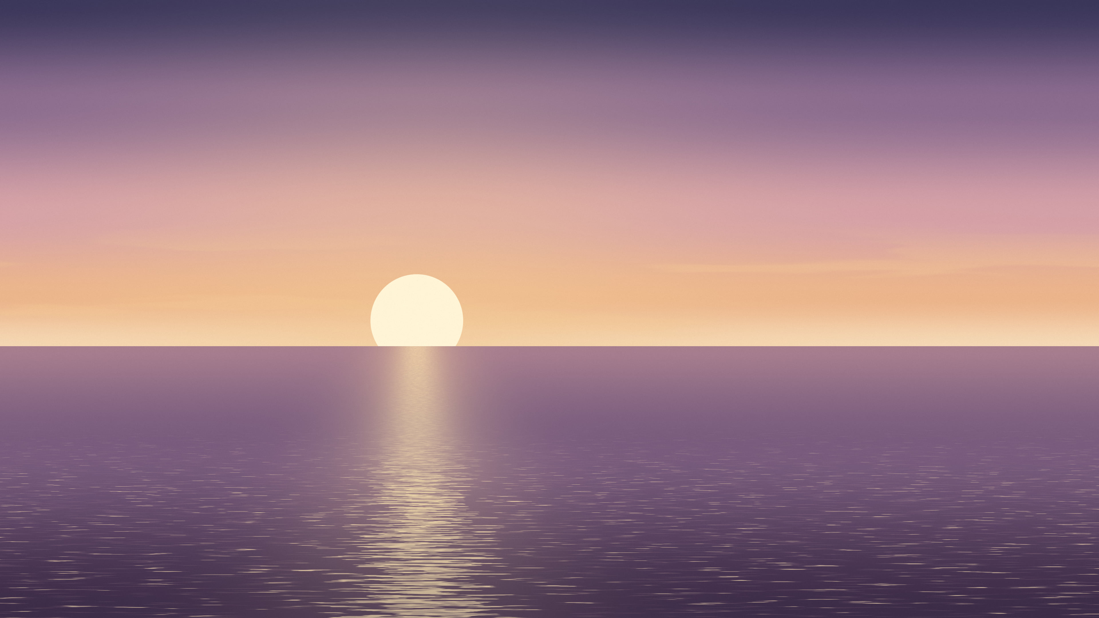 Dusty Rose Ocean Sunset desktop wallpaper in 4K