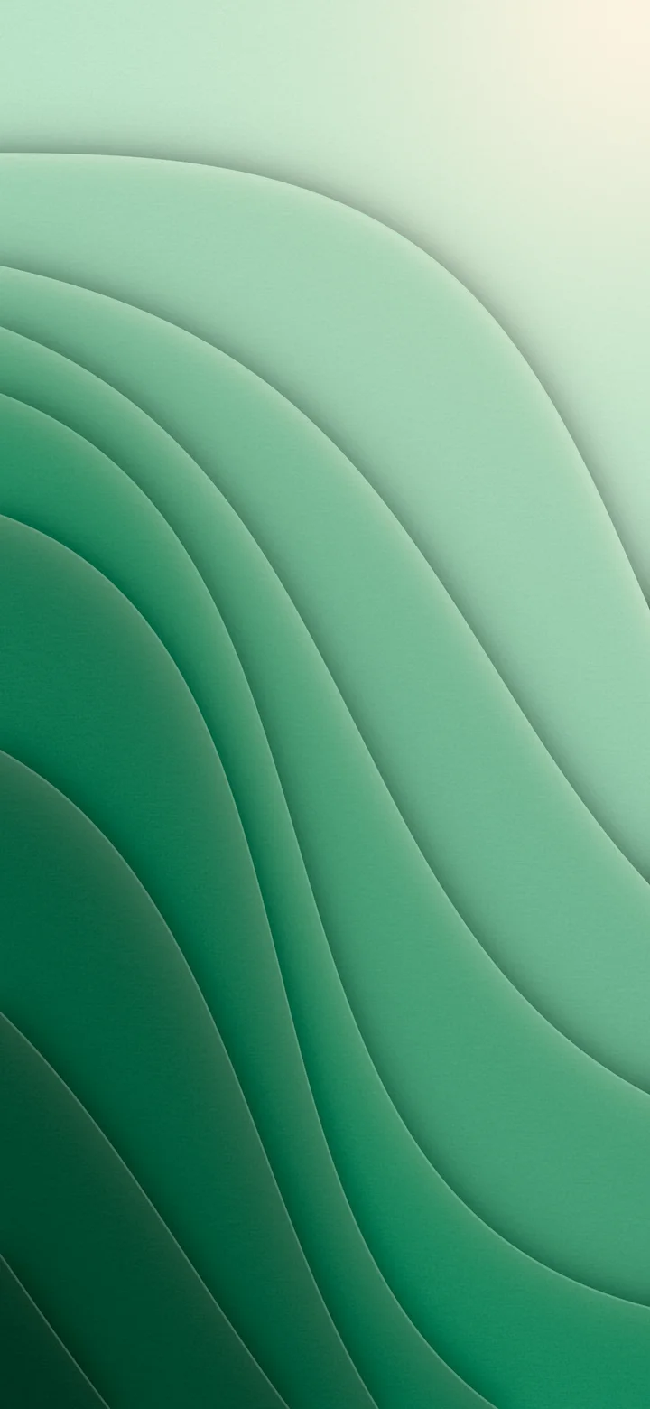 Emerald 3D Paper Cut Abstract Curves wallpaper for iPhone and Android