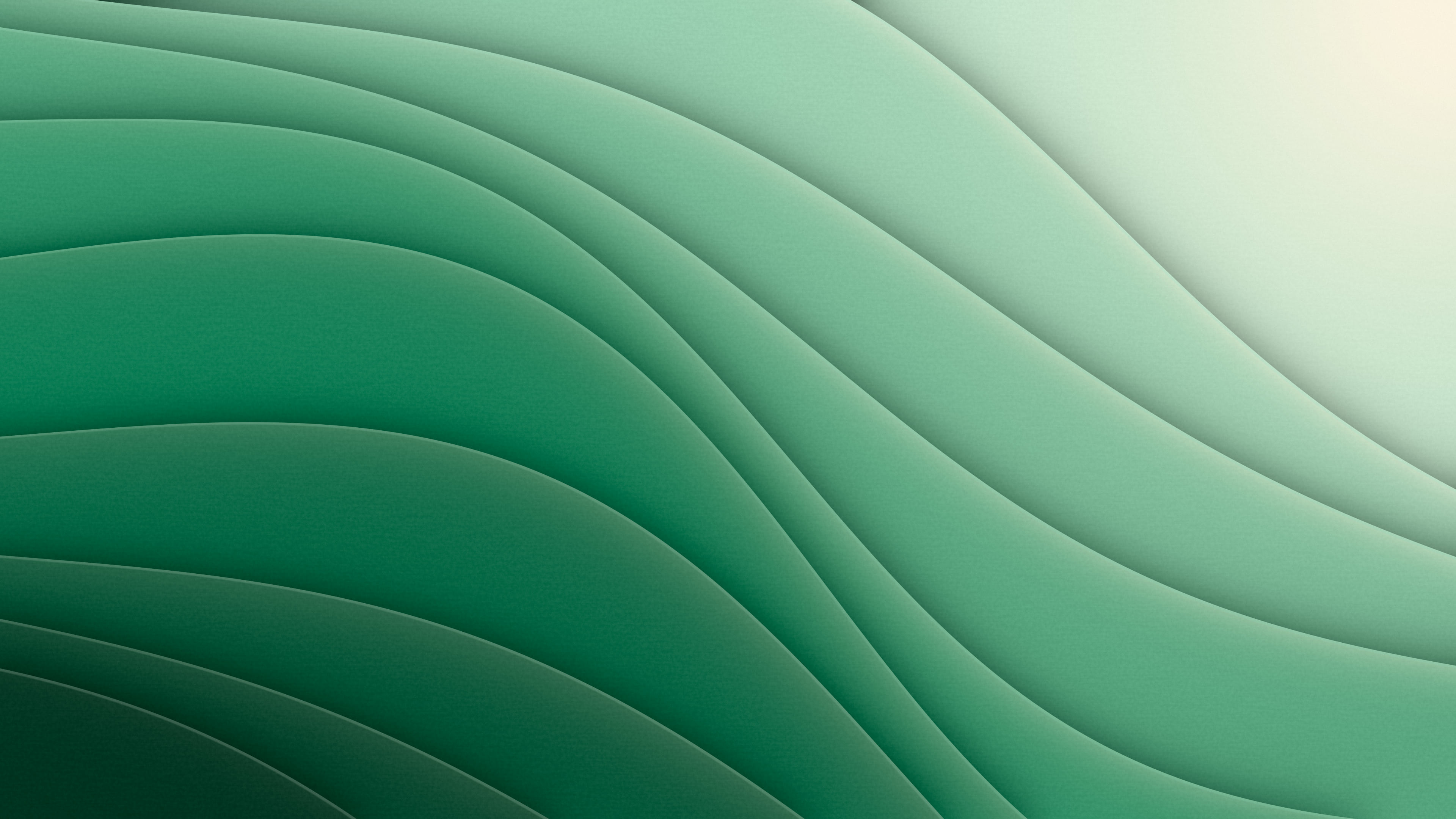 Emerald 3D Paper Cut Abstract Curves desktop wallpaper in 4K