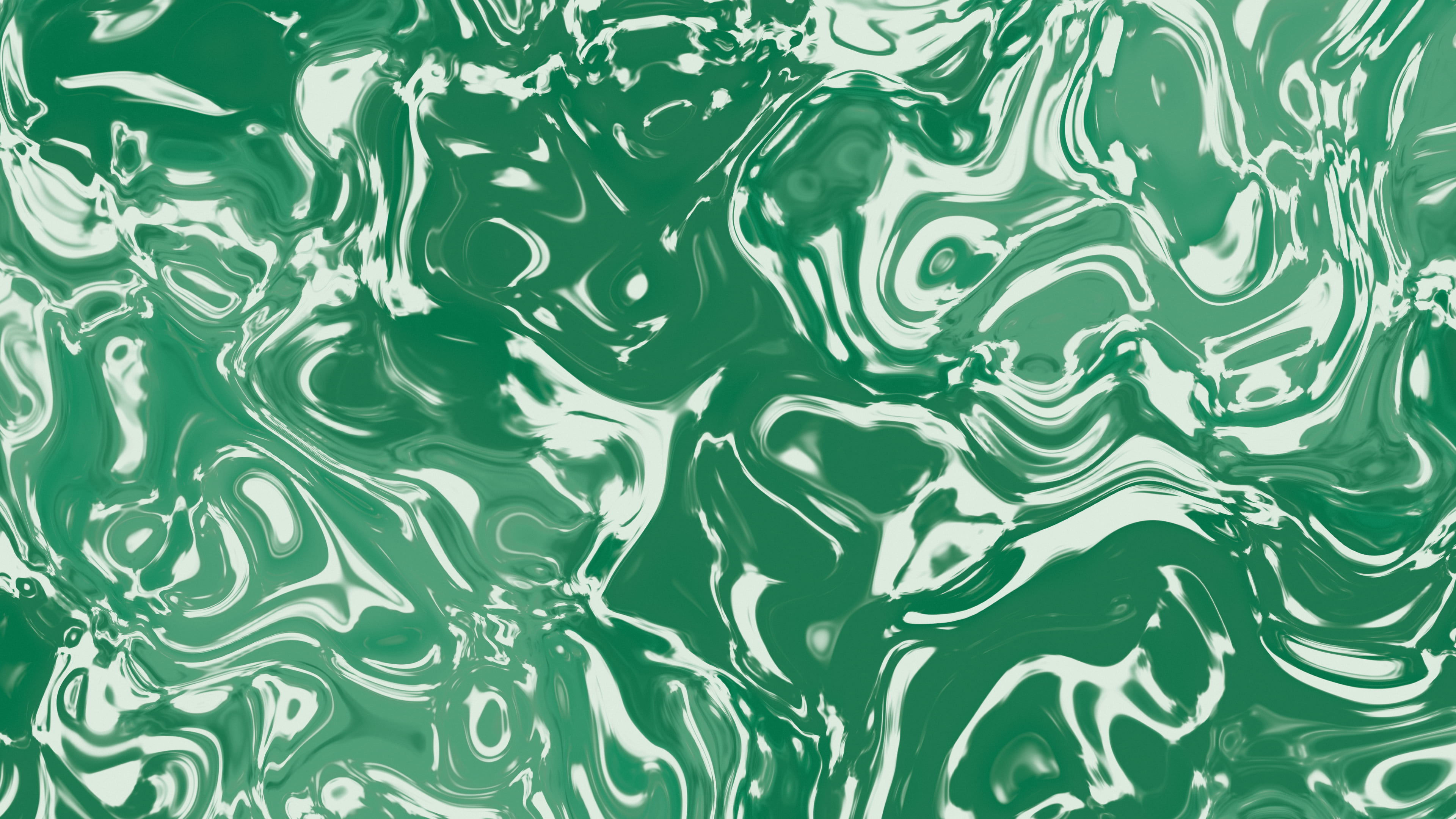 Emerald and Cream Liquid Marble desktop wallpaper in 4K