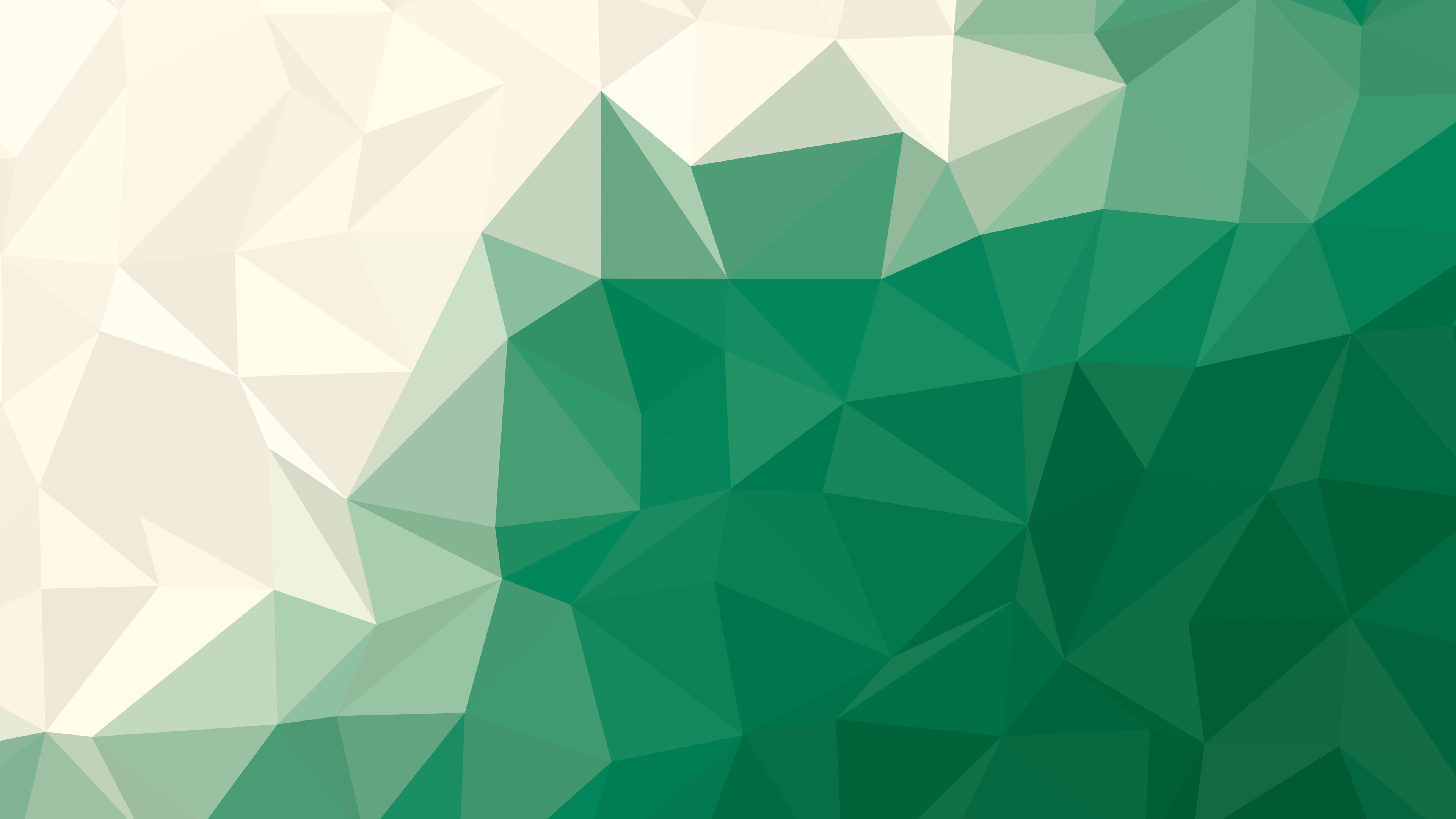 Emerald and Cream Low Poly desktop wallpaper in 4K
