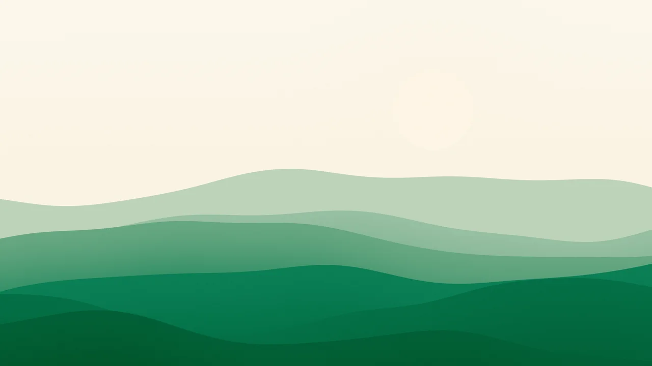 Emerald and Cream Minimalist Desert Dunes desktop wallpaper in 4K