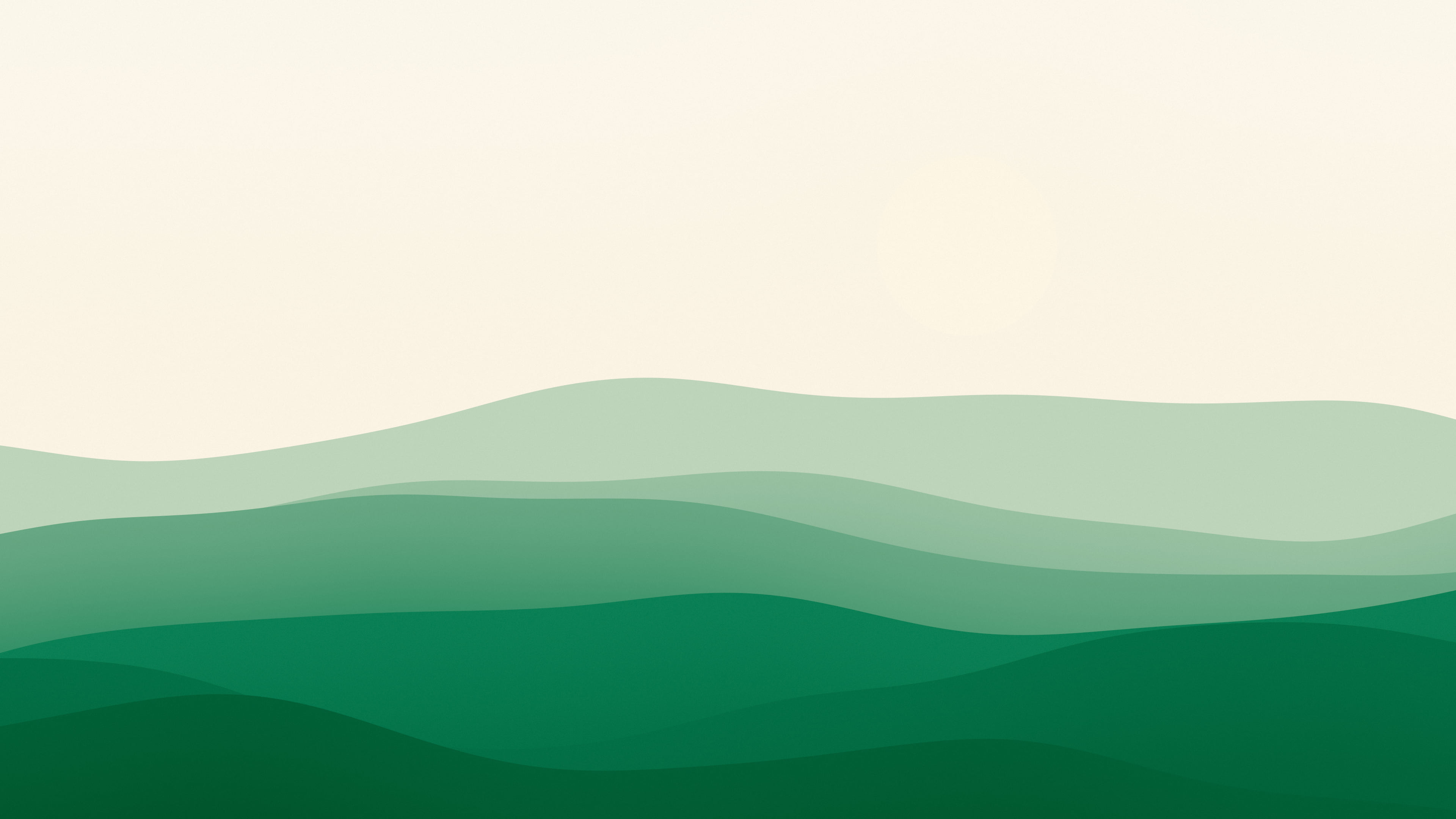 Emerald and Cream Minimalist Desert Dunes desktop wallpaper in 4K