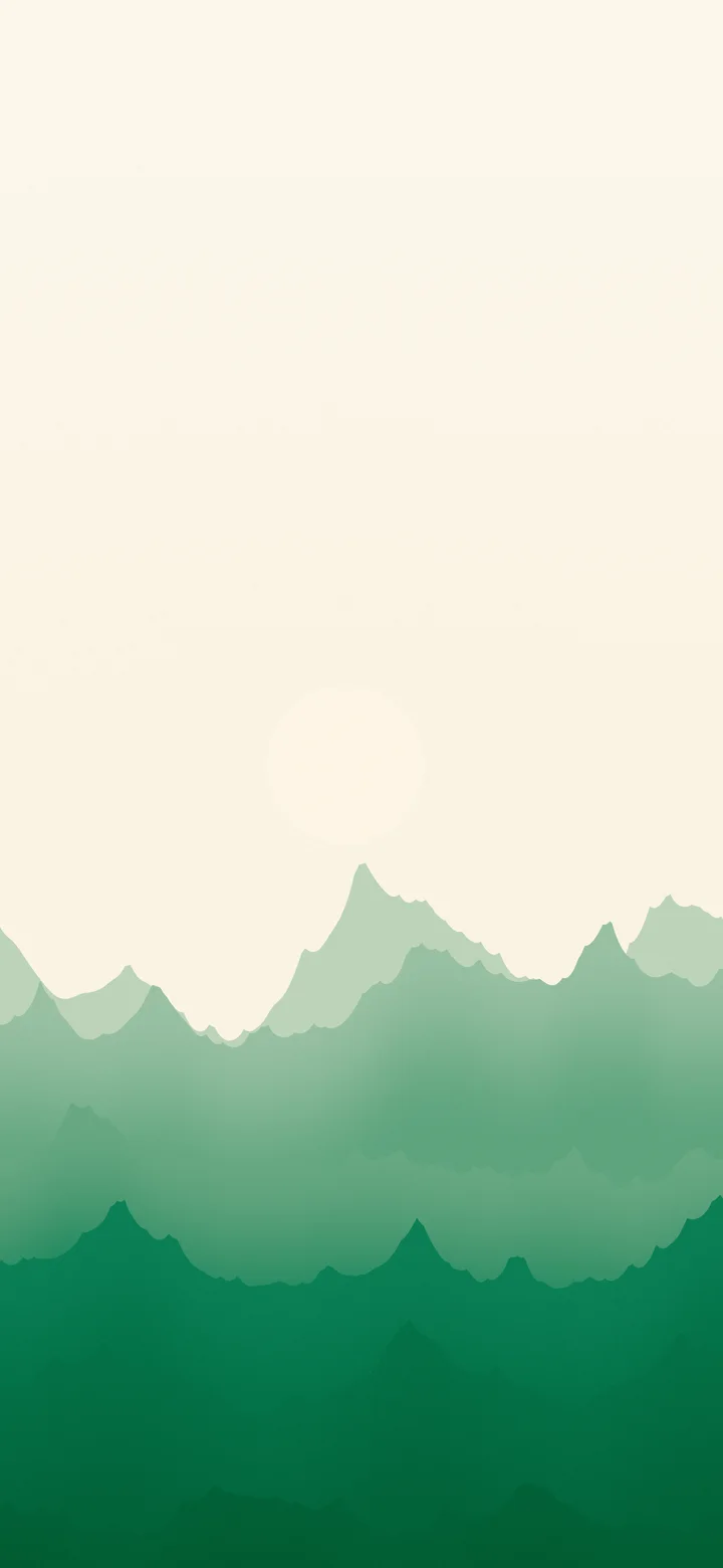 Emerald and Cream Minimalist Mountain Landscape wallpaper for iPhone and Android