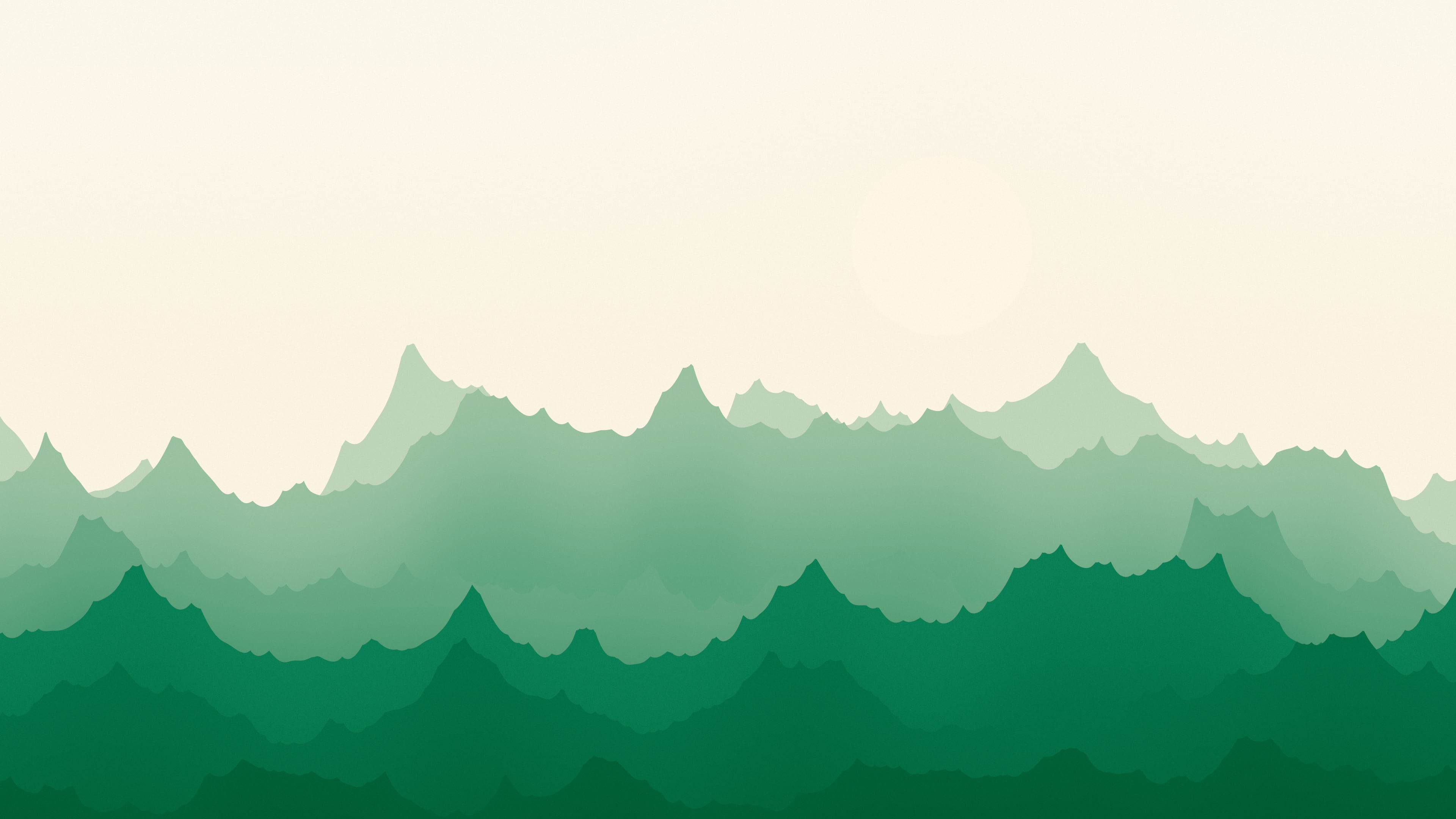 Emerald and Cream Minimalist Mountain Landscape desktop wallpaper in 4K