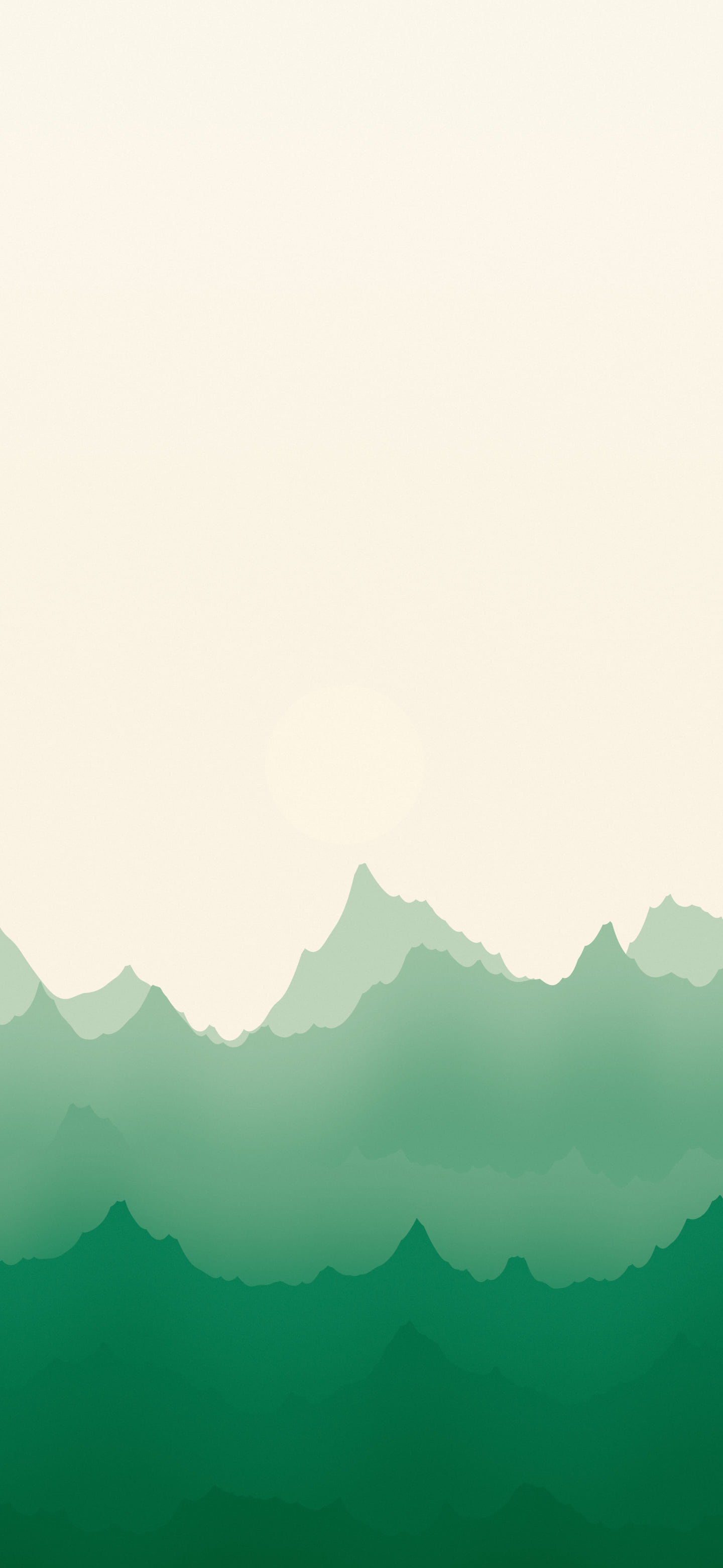 Emerald and Cream Minimalist Mountain Landscape wallpaper for iPhone and Android