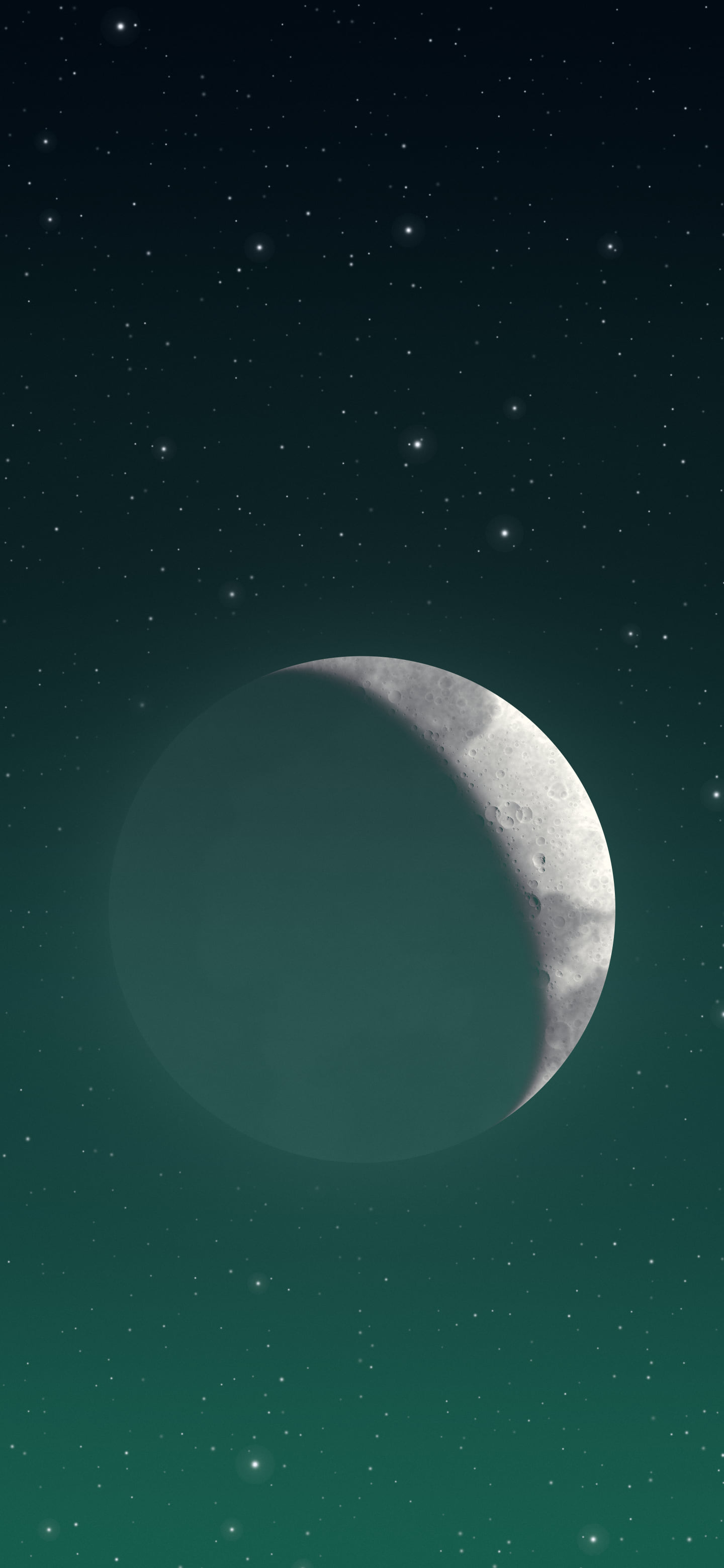 Emerald Crescent Moon wallpaper for iPhone and Android