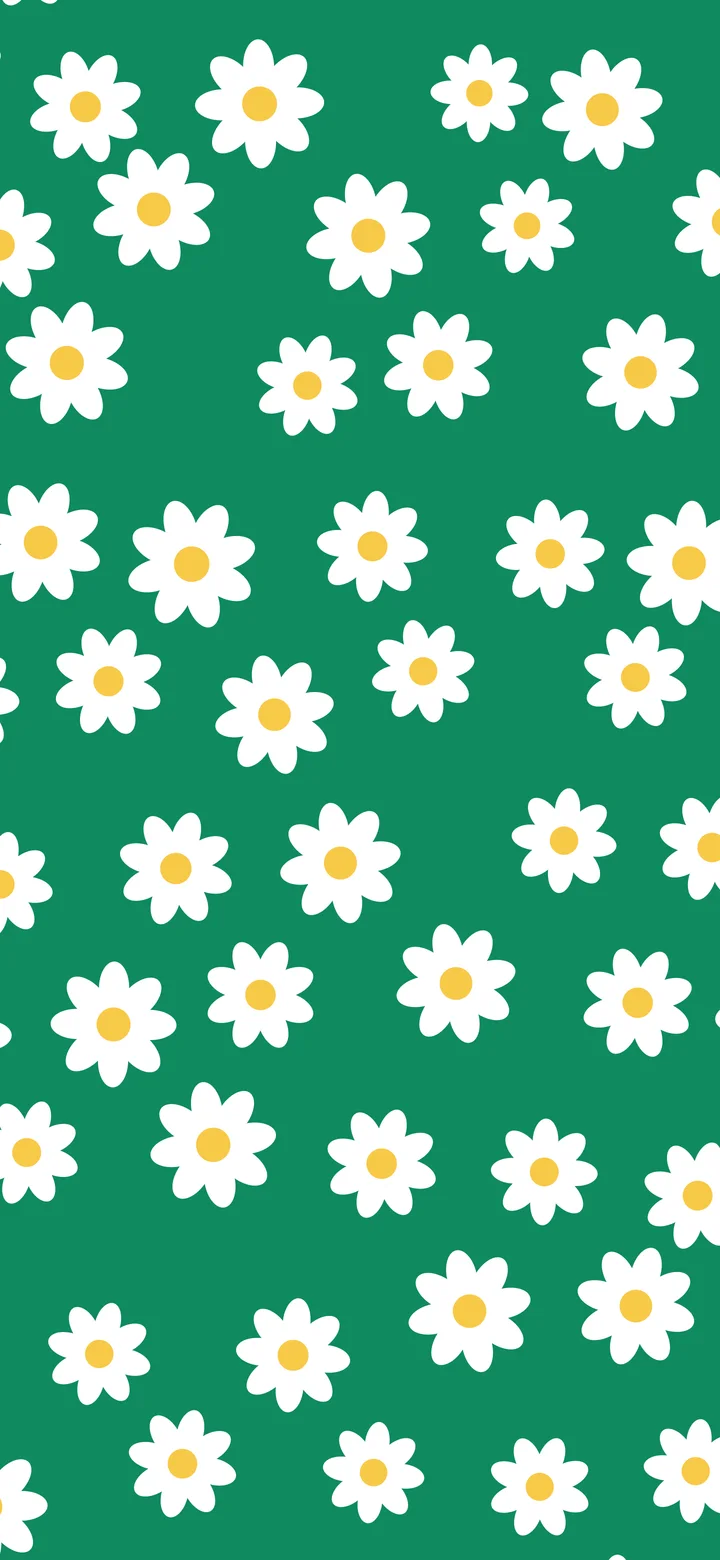 Emerald Daisy Flower Pattern wallpaper for iPhone and Android
