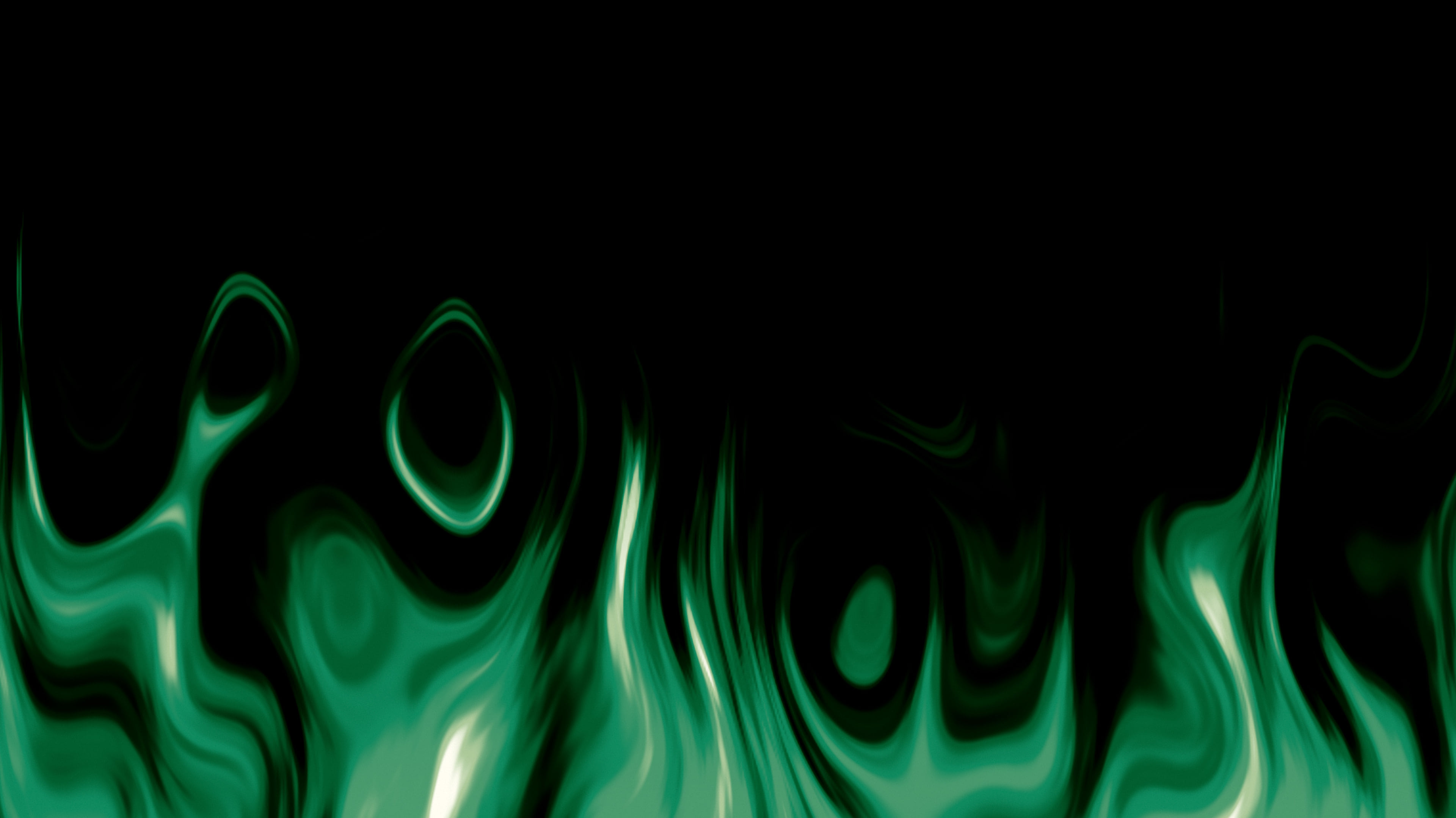 Emerald Fire Flames desktop wallpaper in 4K
