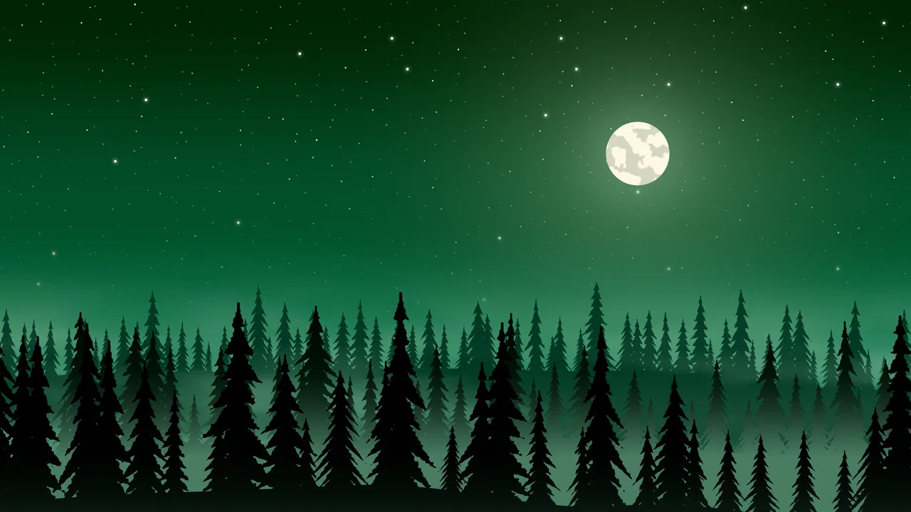 Emerald Forest at Night desktop wallpaper in 4K