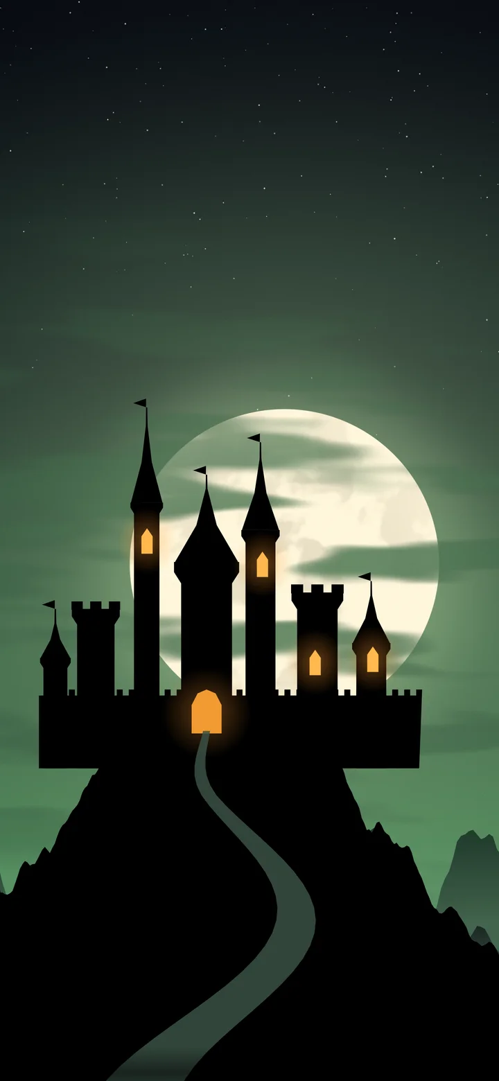 Emerald Haunted Castle wallpaper for iPhone and Android