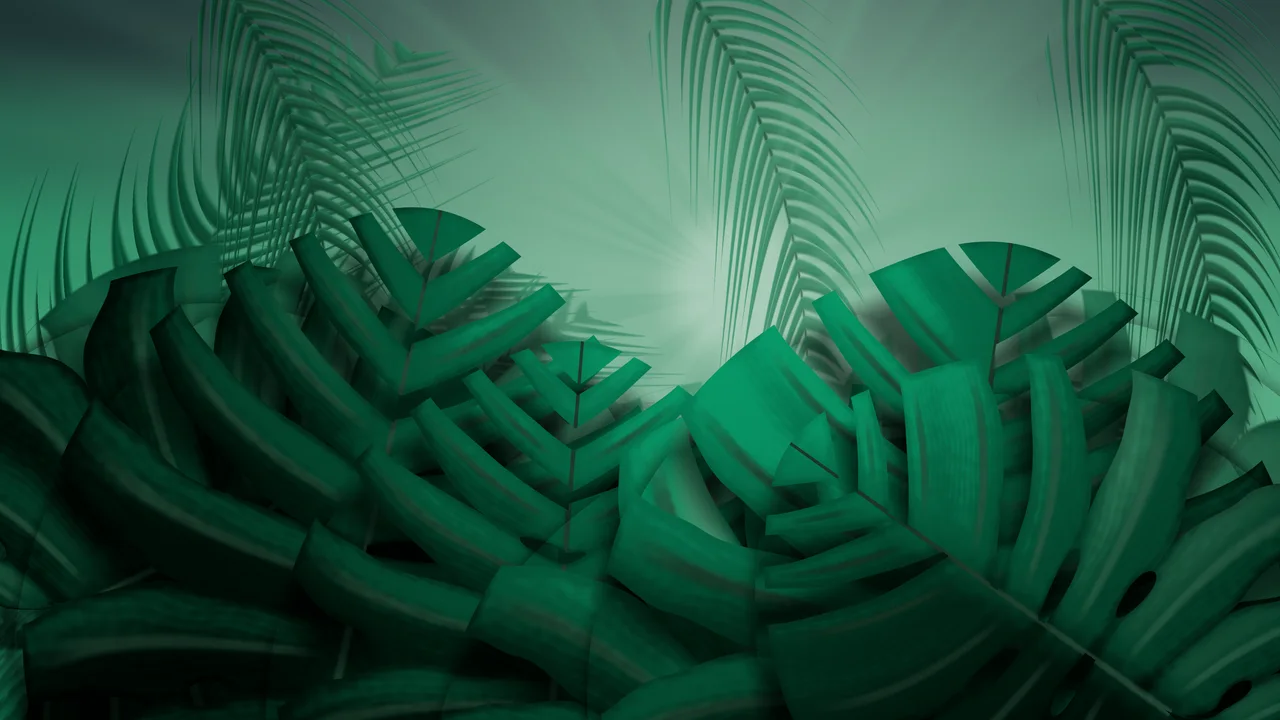 Emerald Jungle Leaves desktop wallpaper in 4K