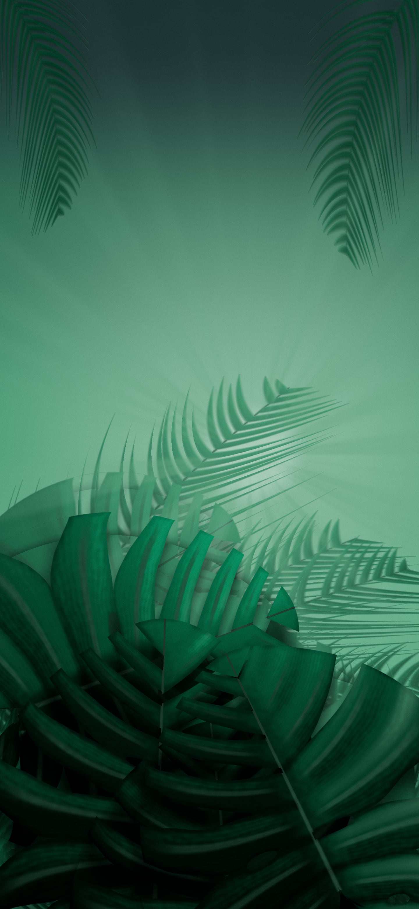 Emerald Jungle Leaves wallpaper for iPhone and Android