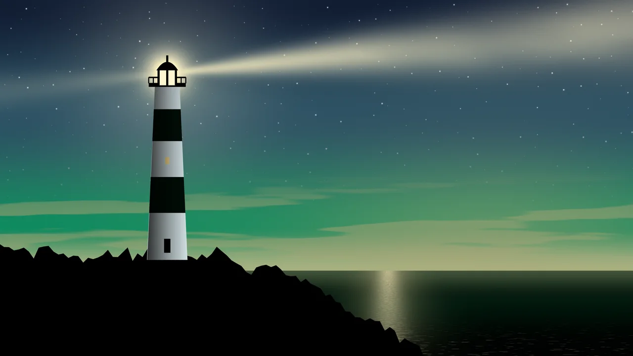 Emerald Lighthouse desktop wallpaper in 4K
