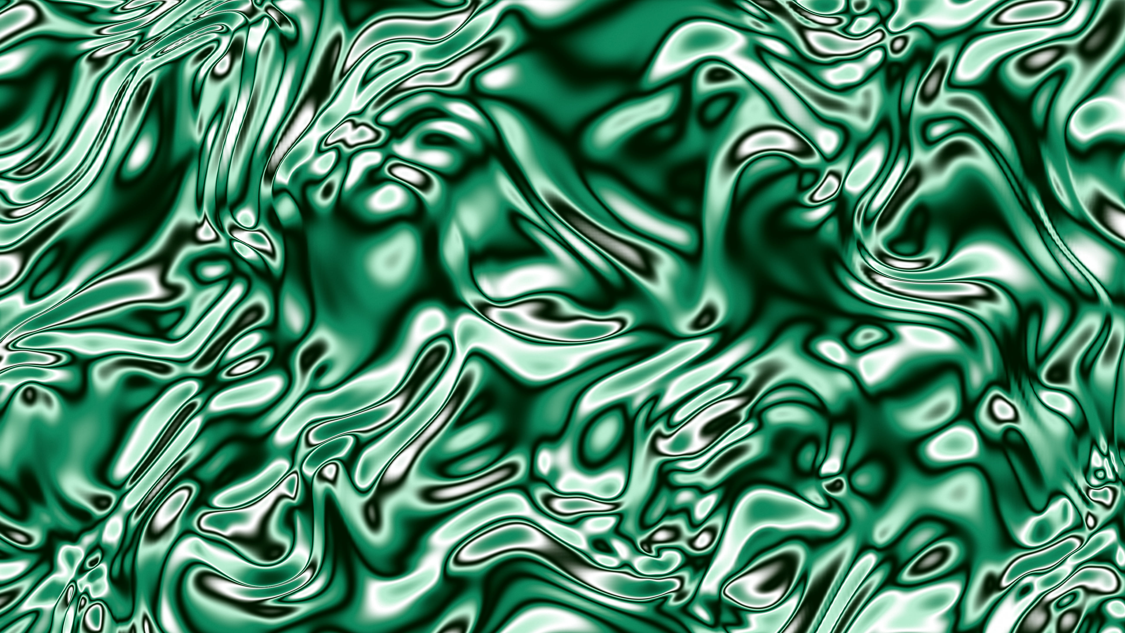 Emerald Liquid Chrome desktop wallpaper in 4K