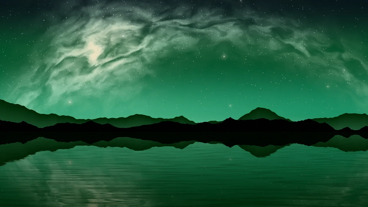 Emerald Milky Way over a Lake desktop wallpaper in 4K