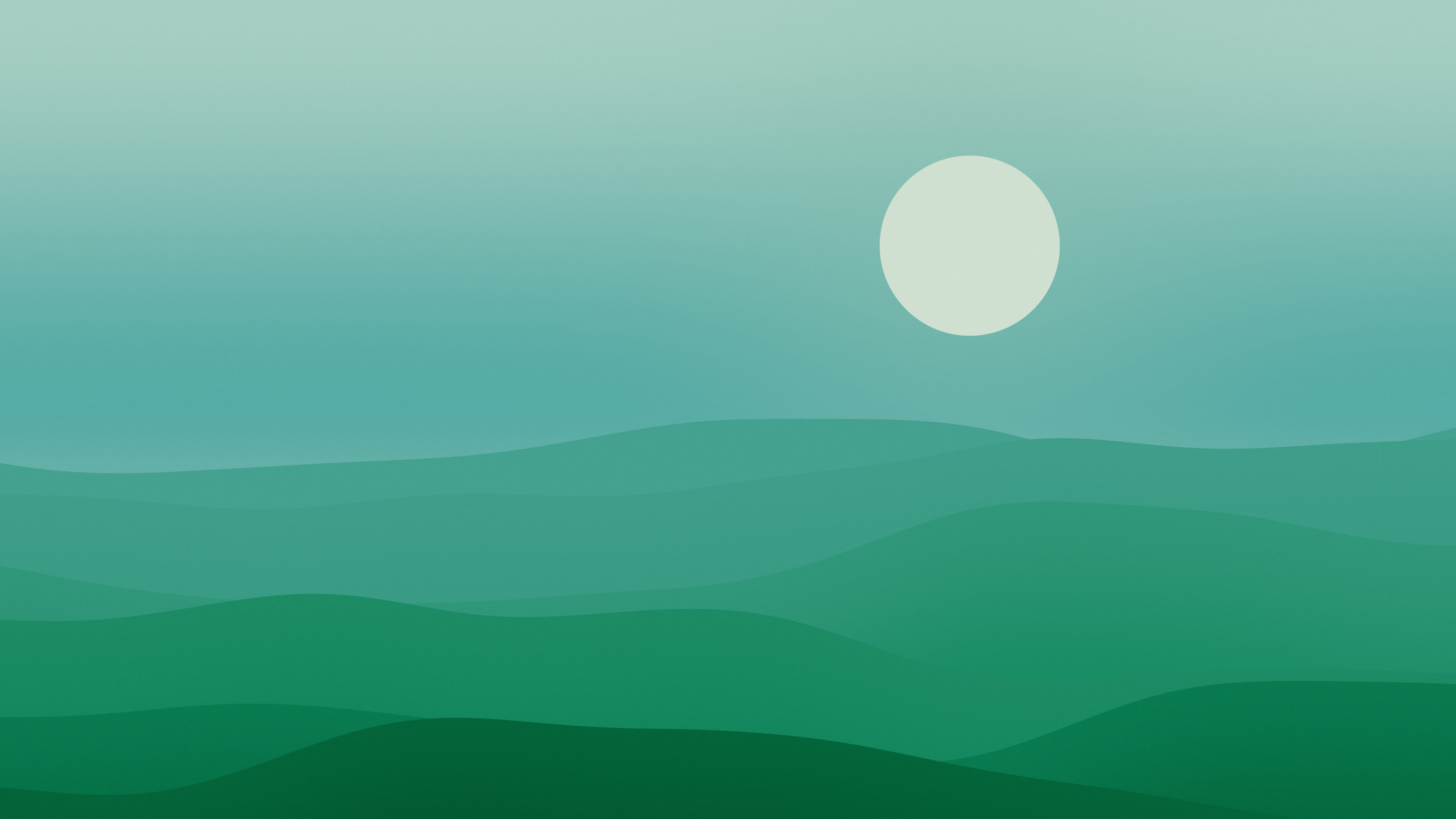 Emerald Minimalist Desert Dunes desktop wallpaper in 4K