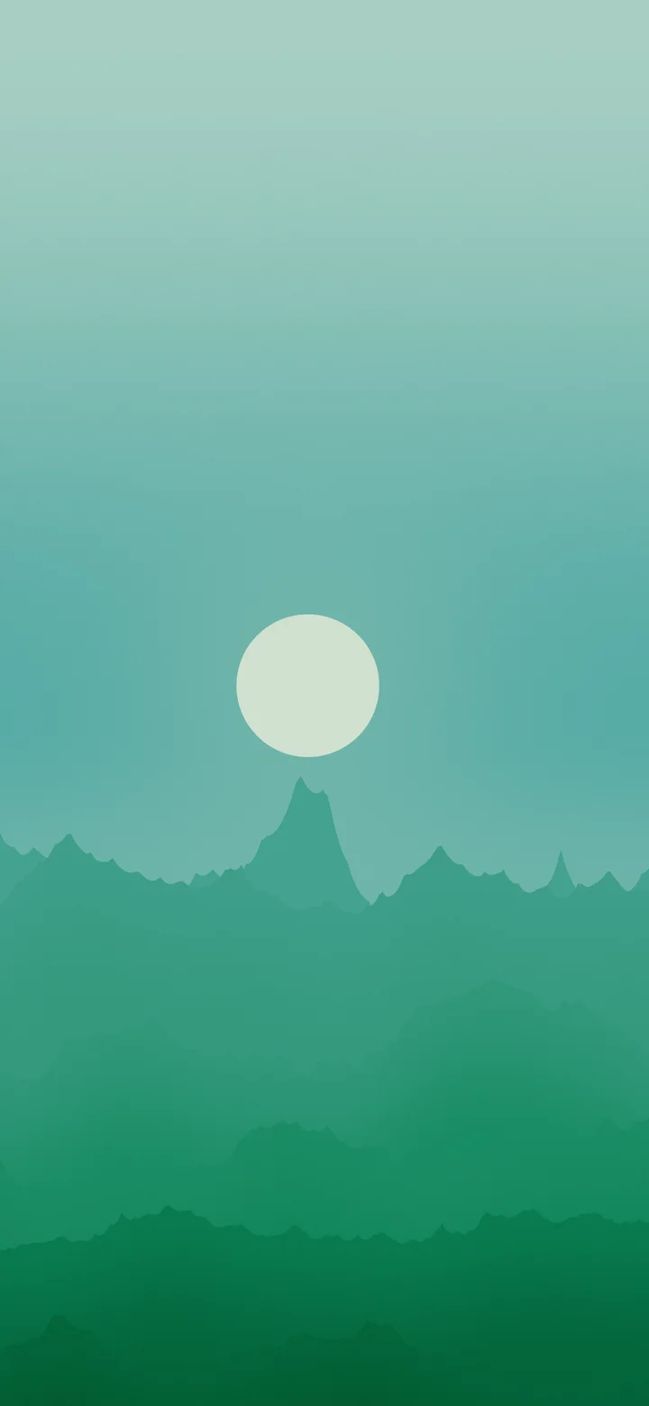 Emerald Minimalist Mountain Landscape wallpaper for iPhone and Android