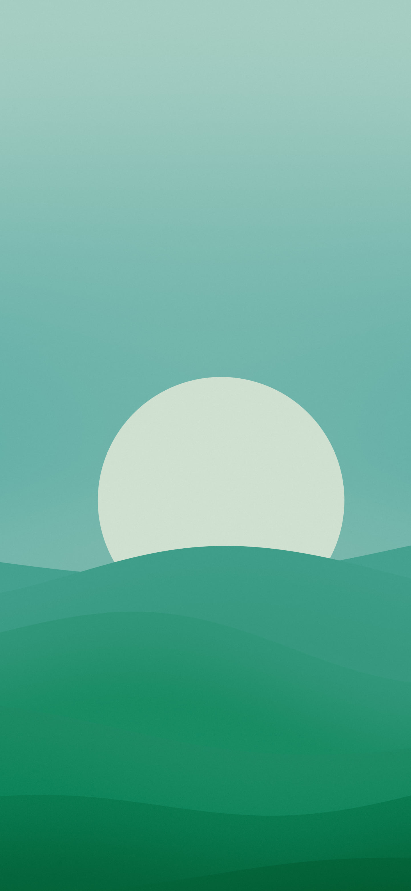 Emerald Minimalist Sunset Hills wallpaper for iPhone and Android