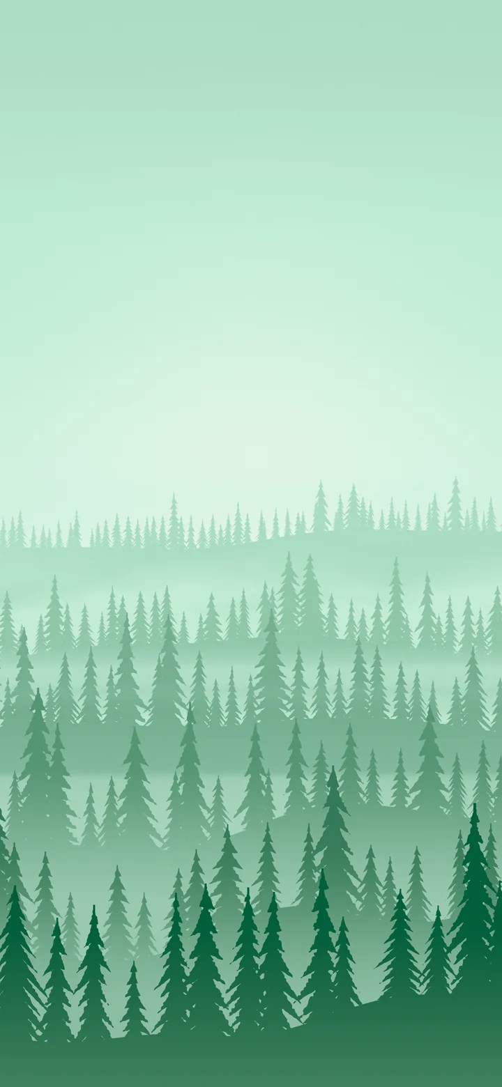 Emerald Misty Pine Forest wallpaper for iPhone and Android