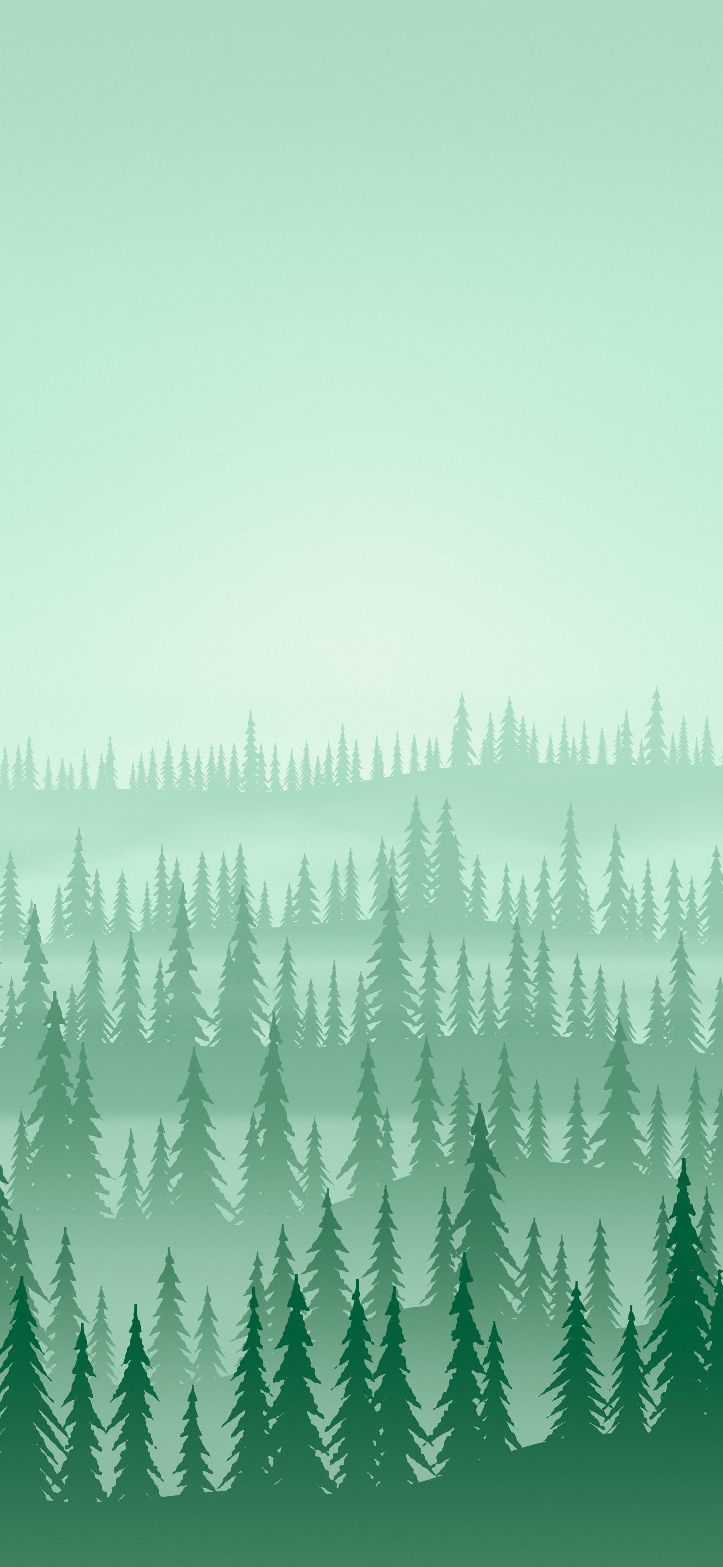 Emerald Misty Pine Forest wallpaper for iPhone and Android