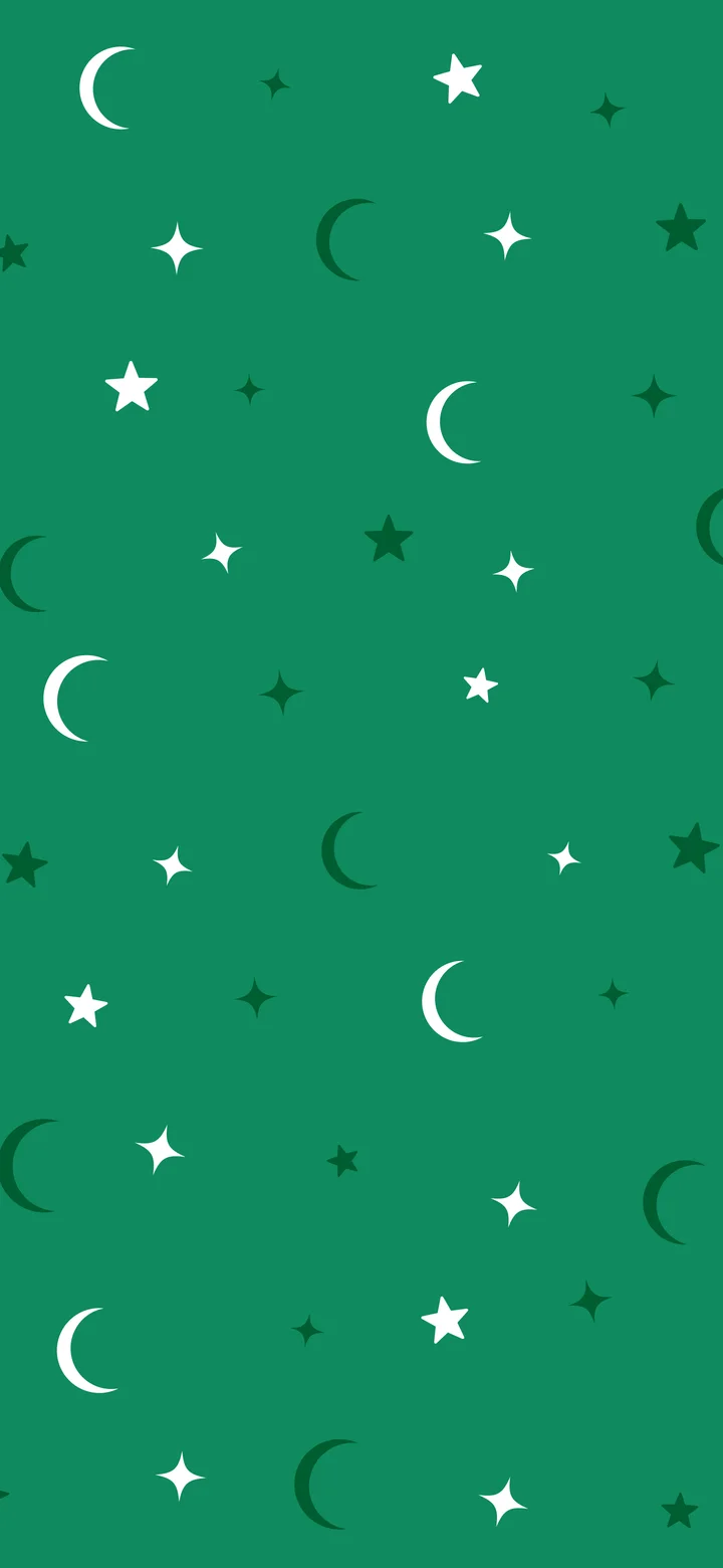 Emerald Moon and Stars Pattern wallpaper for iPhone and Android