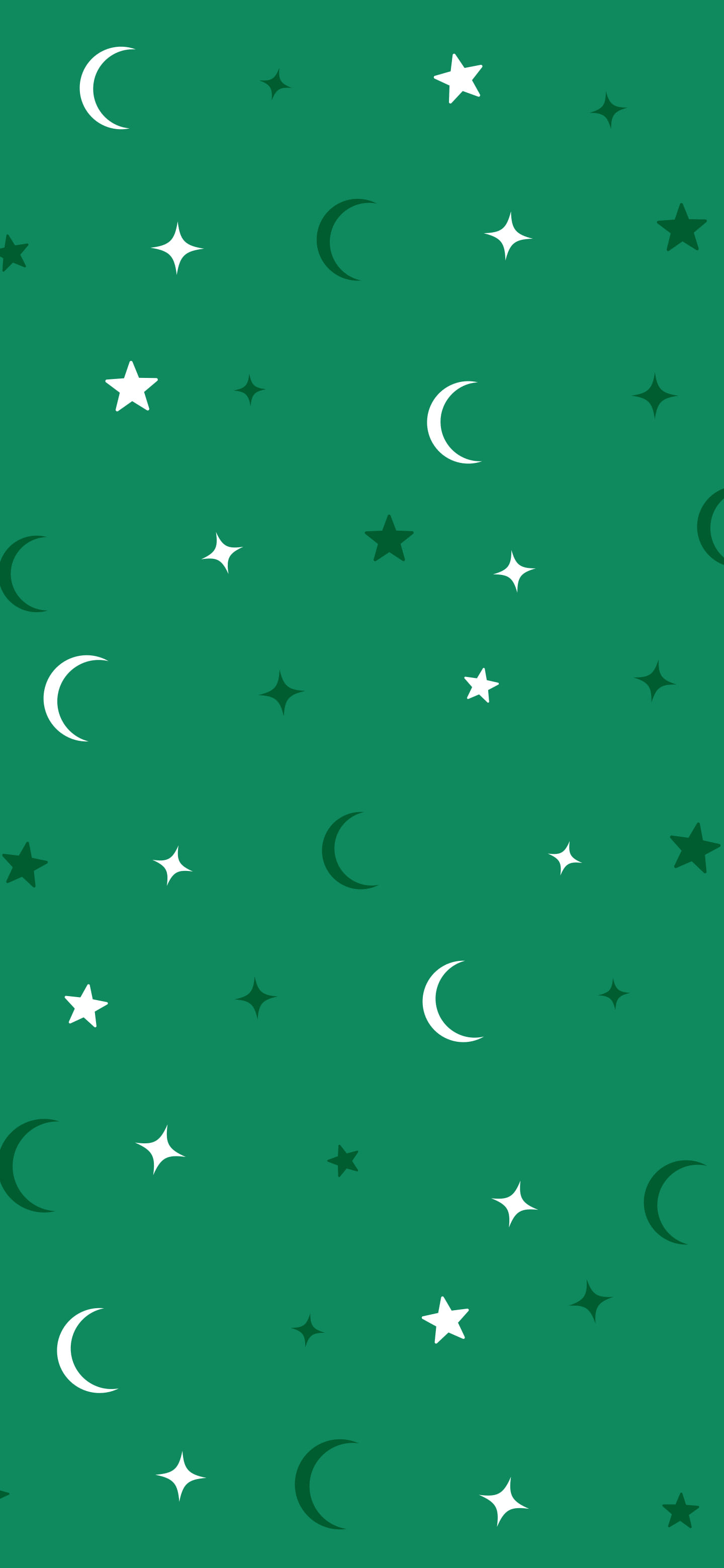 Emerald Moon and Stars Pattern wallpaper for iPhone and Android