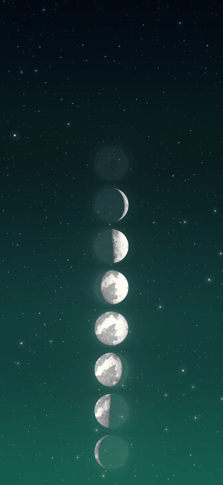 Emerald Moon Phases wallpaper for iPhone and Android