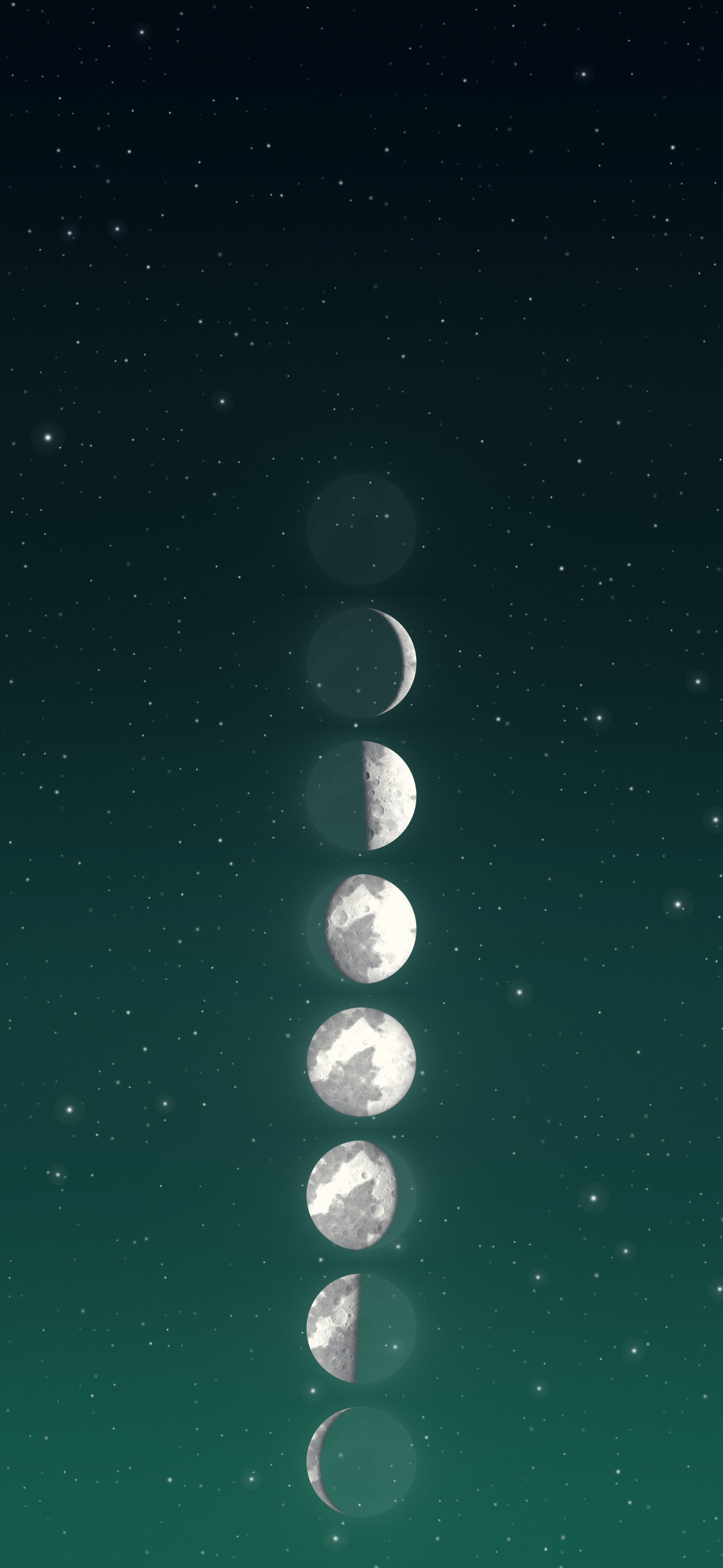 Emerald Moon Phases wallpaper for iPhone and Android