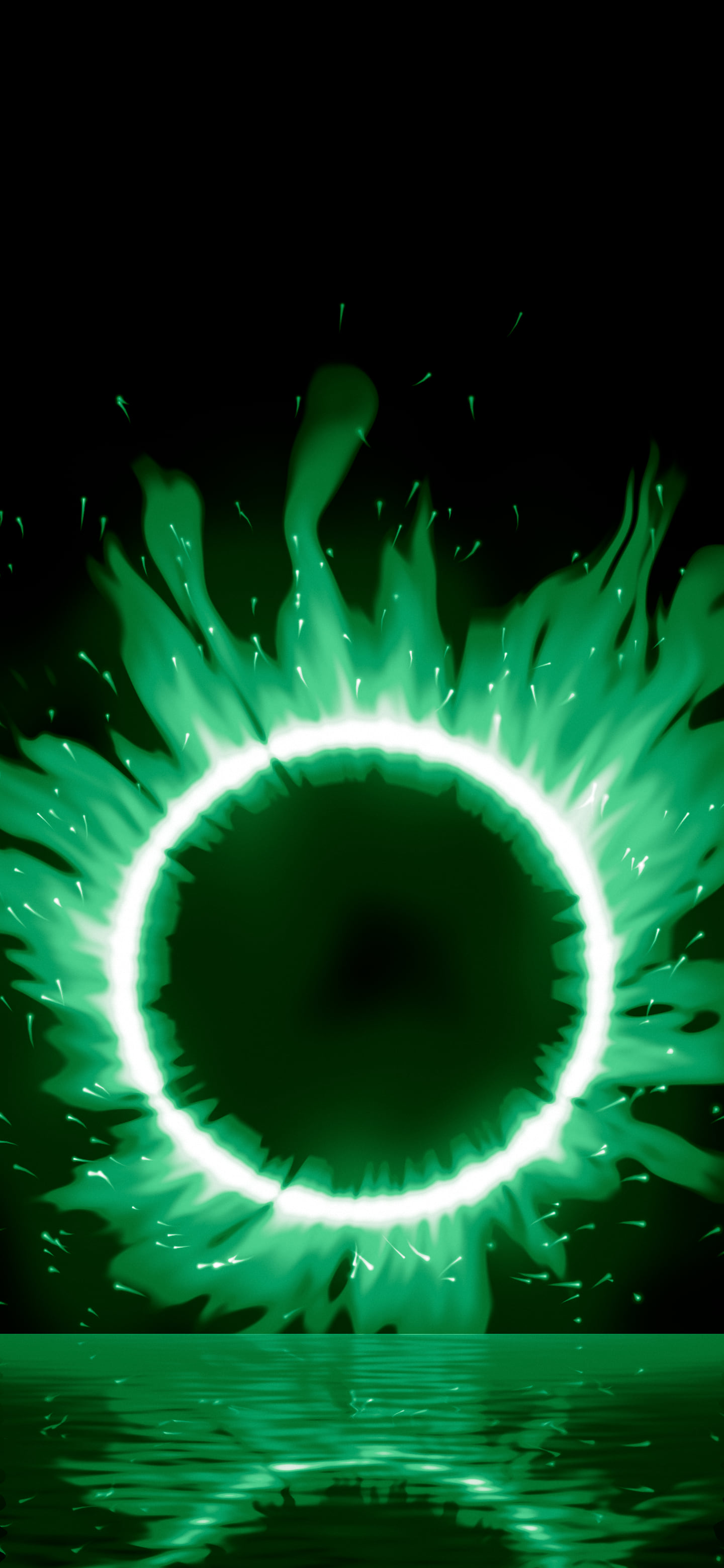 Emerald Ring of Fire wallpaper for iPhone and Android