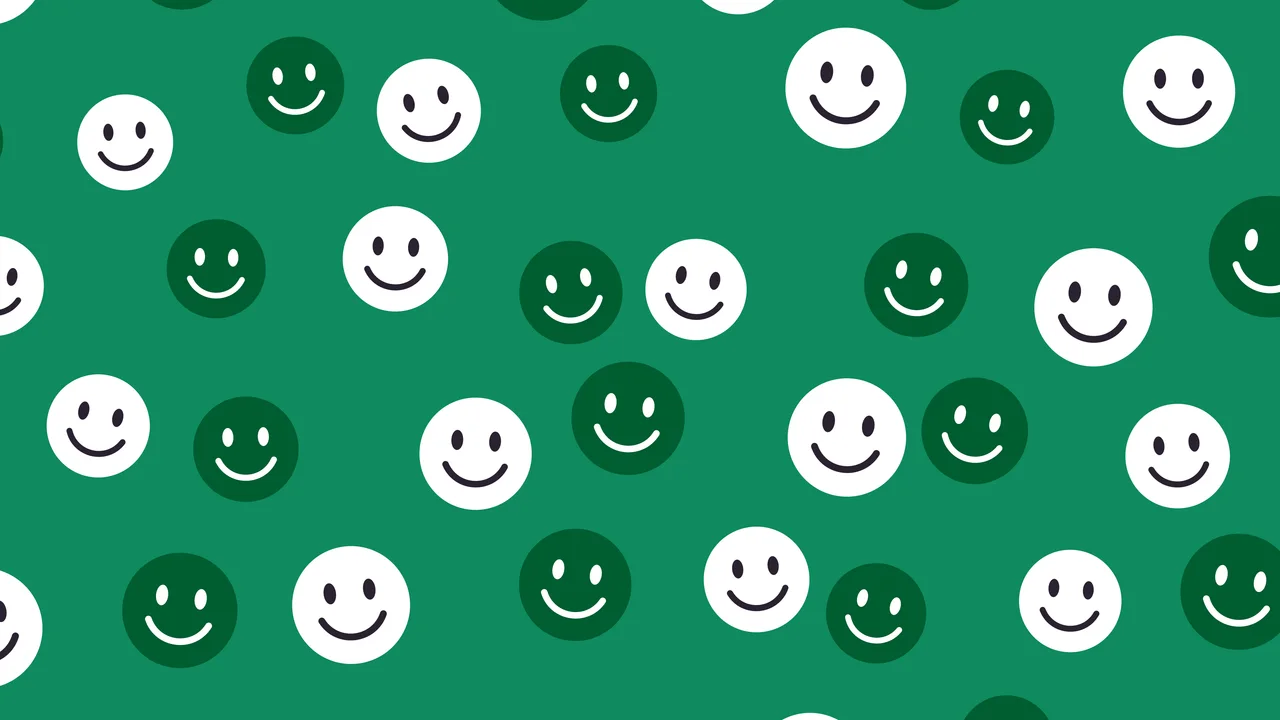 Emerald Smiley Face Pattern desktop wallpaper in 4K