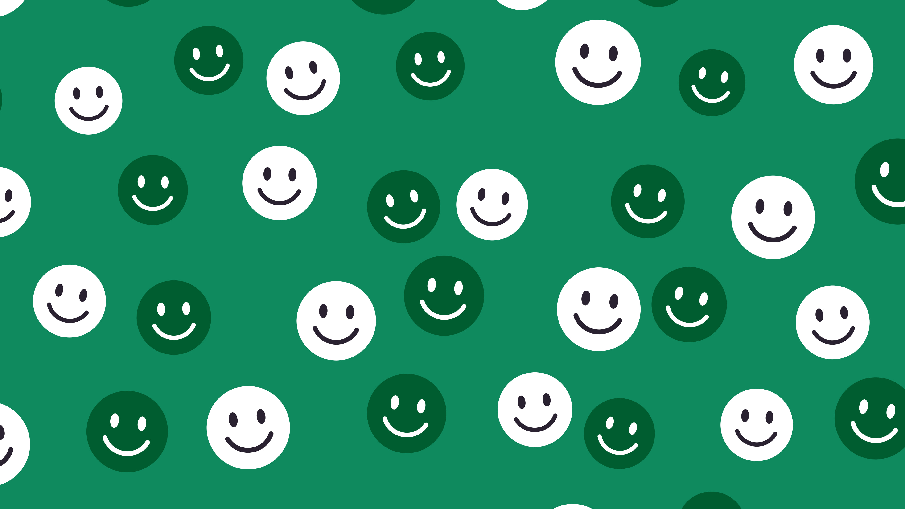 Emerald Smiley Face Pattern desktop wallpaper in 4K