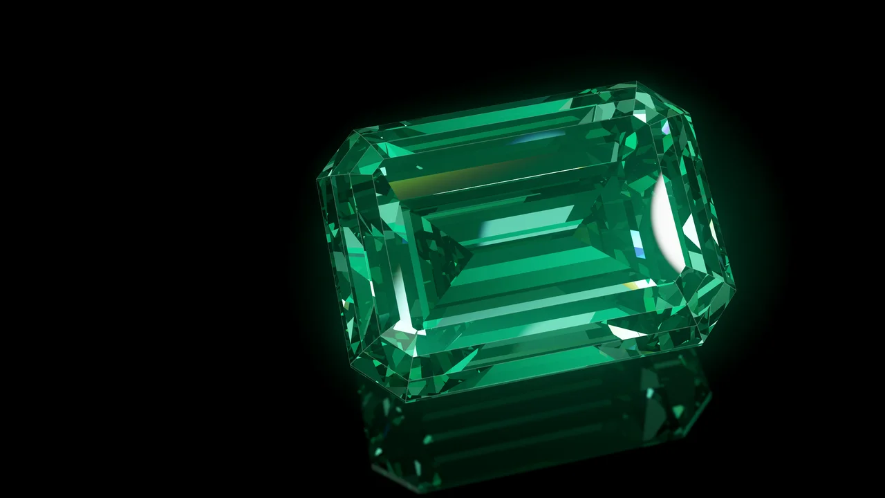 Emerald Step Cut Diamond desktop wallpaper in 4K