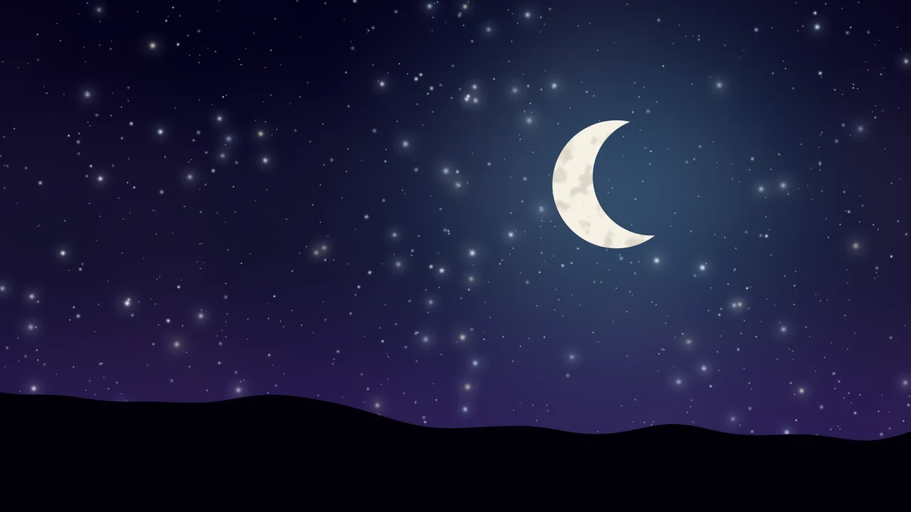 Galaxy Moon and Stars Night Sky desktop wallpaper in 4K