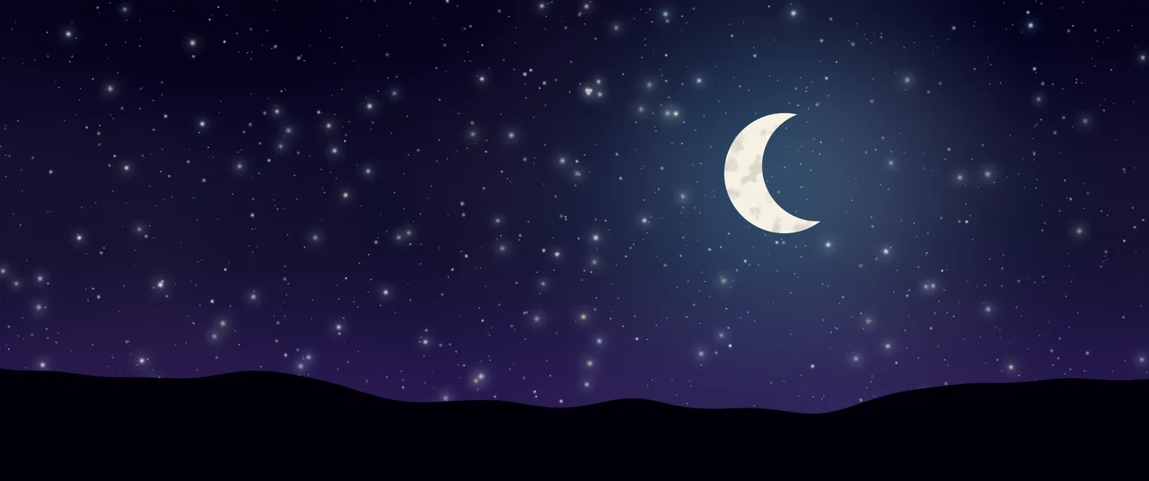 Galaxy Moon and Stars Night Sky ultrawide wallpaper, 3440 × 1440