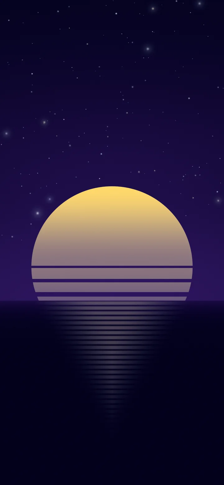 Galaxy Retro Striped Sun wallpaper for iPhone and Android