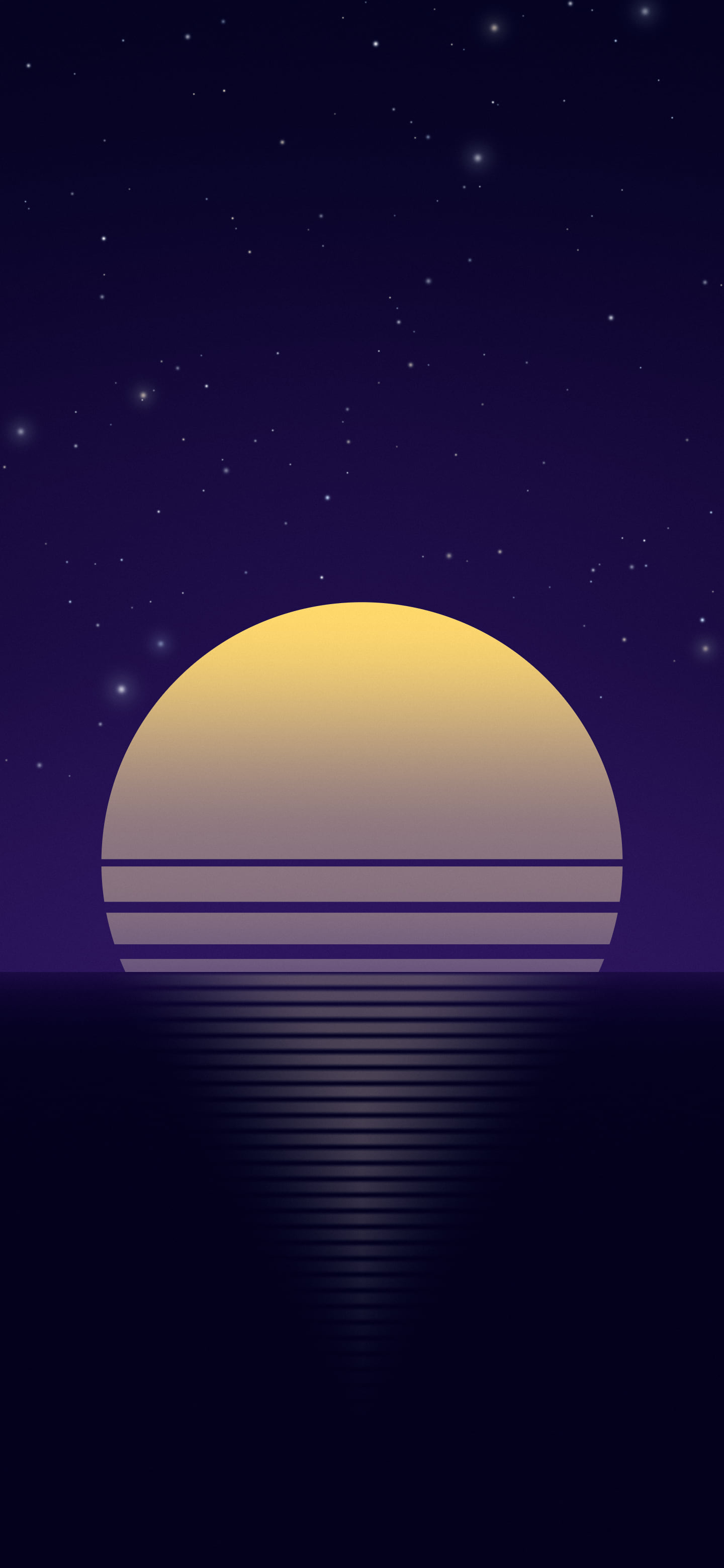 Galaxy Retro Striped Sun wallpaper for iPhone and Android