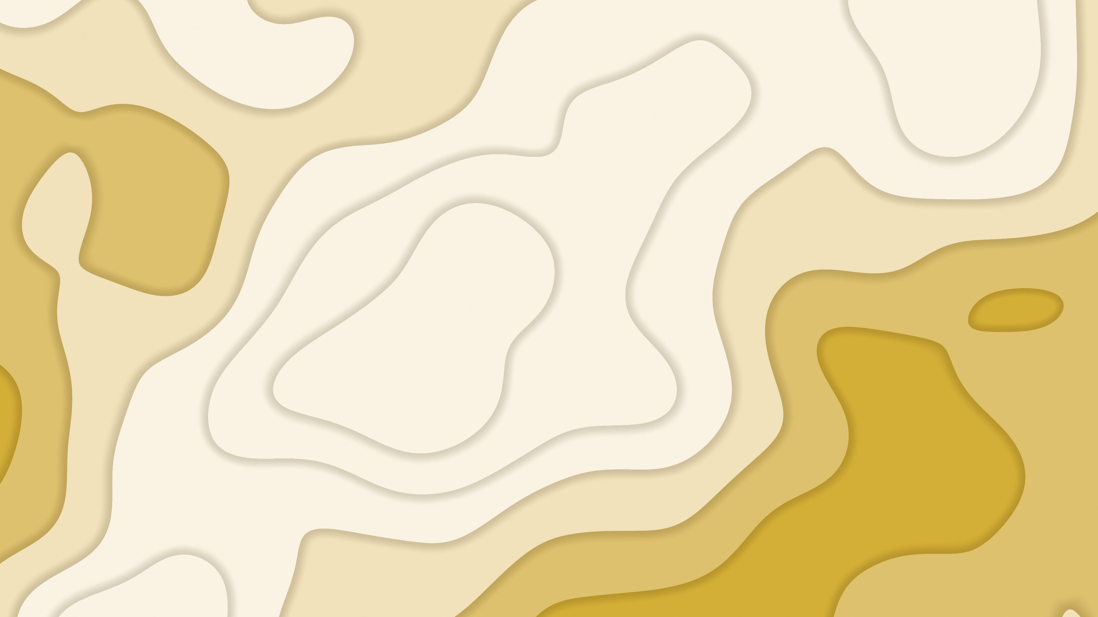 Gold and Cream Layered Topographic desktop wallpaper in 4K